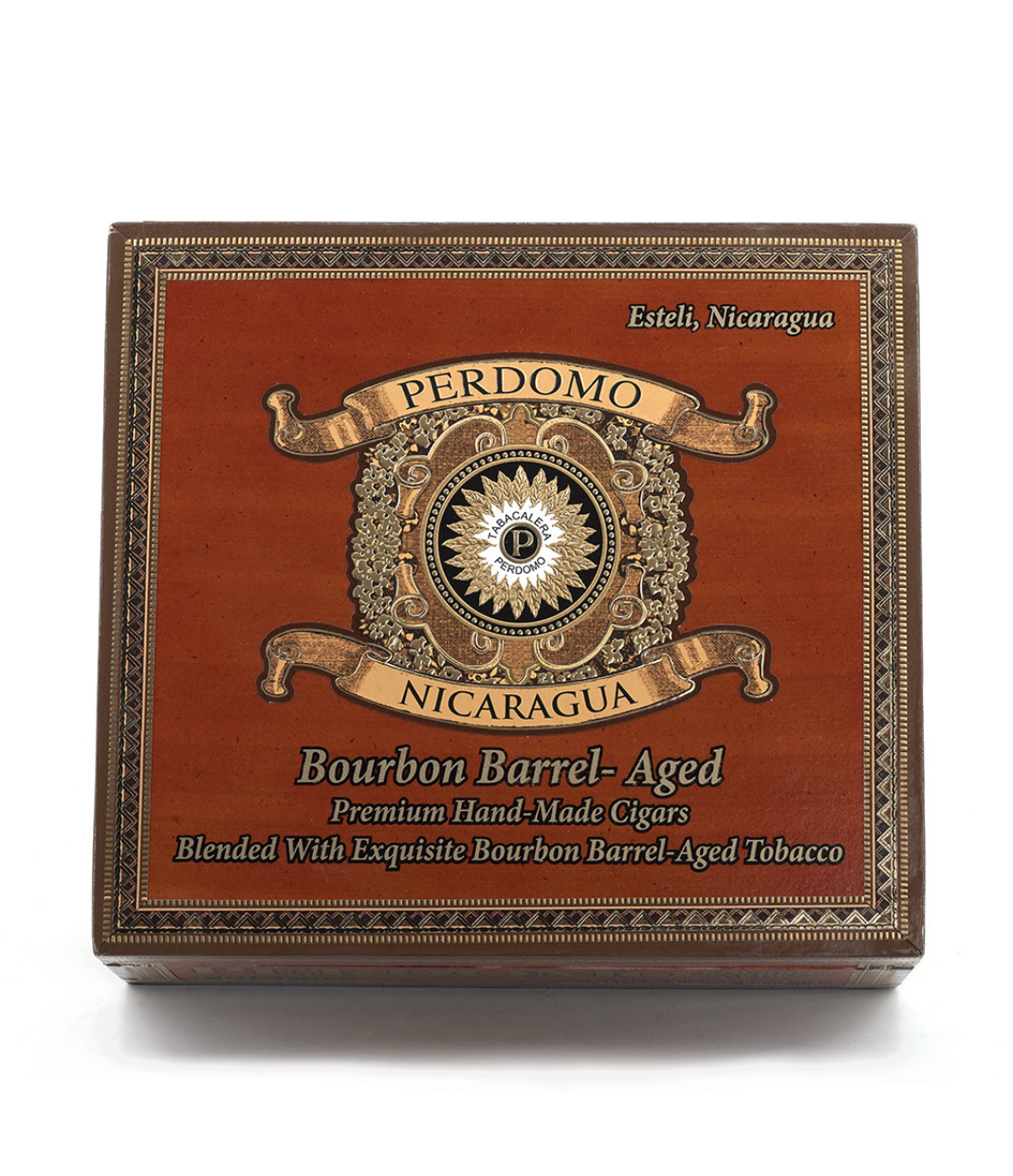 Perdomo Nicaragua Bourbon Barrel Aged Connecticut Epicure Cigar Box View 4 from AuCigars, premium Cuban cigar
