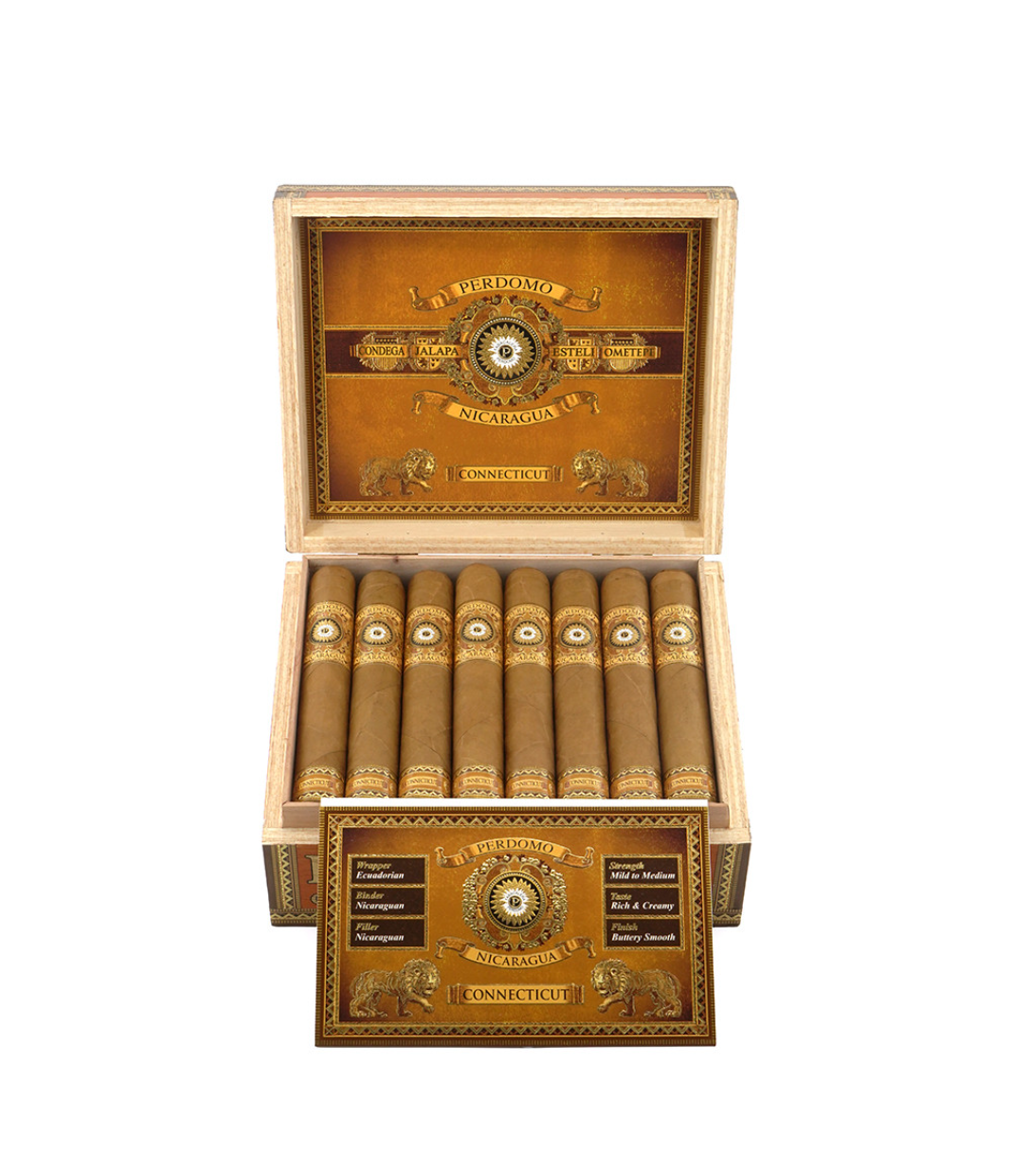 Perdomo Nicaragua Bourbon Barrel Aged Connecticut Gordo Cigar Box View 2 from AuCigars, premium Cuban cigar