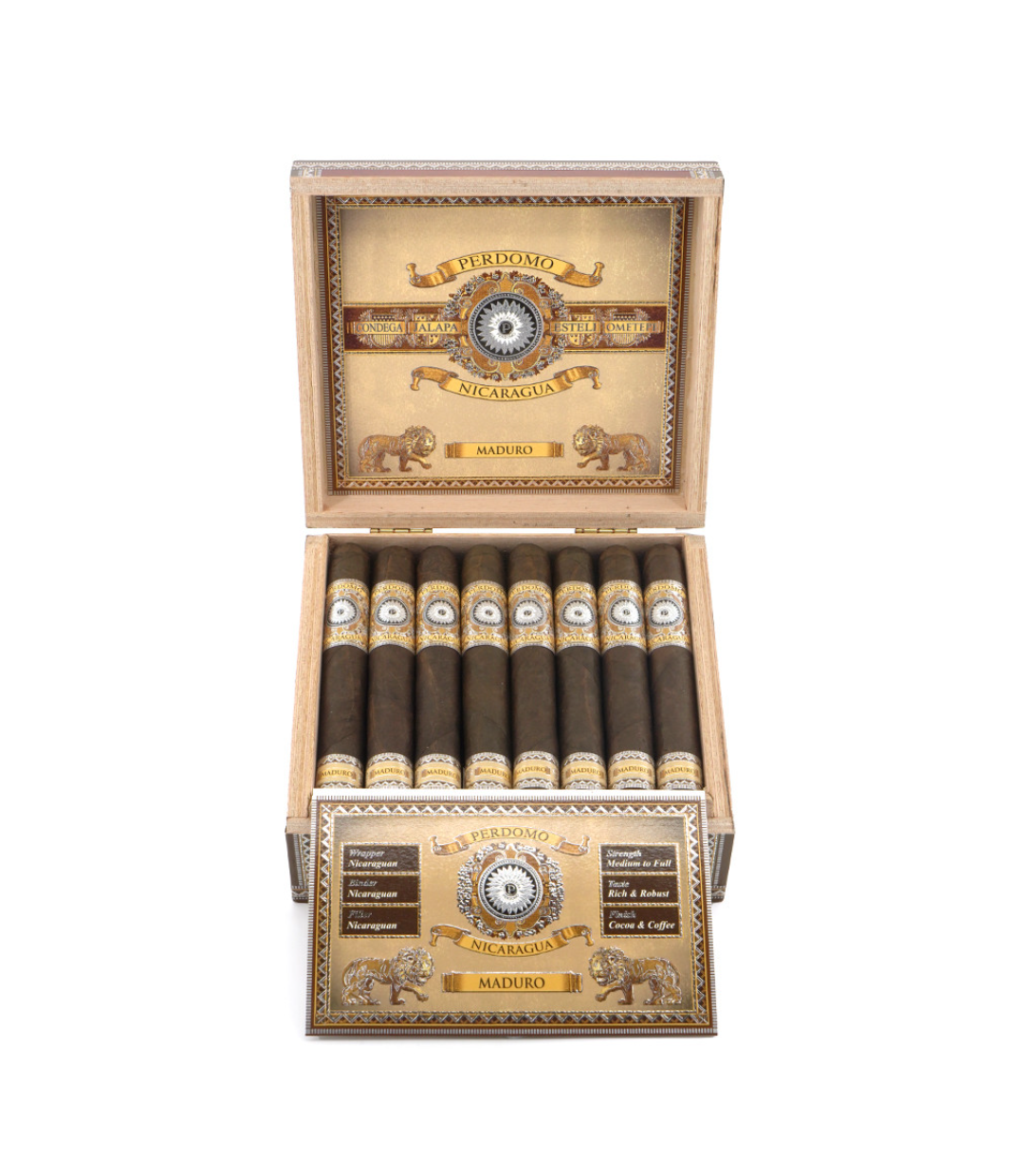 Perdomo Nicaragua Bourbon Barrel Aged Maduro Epicure Cigar Box View 2 from AuCigars, premium Cuban cigar