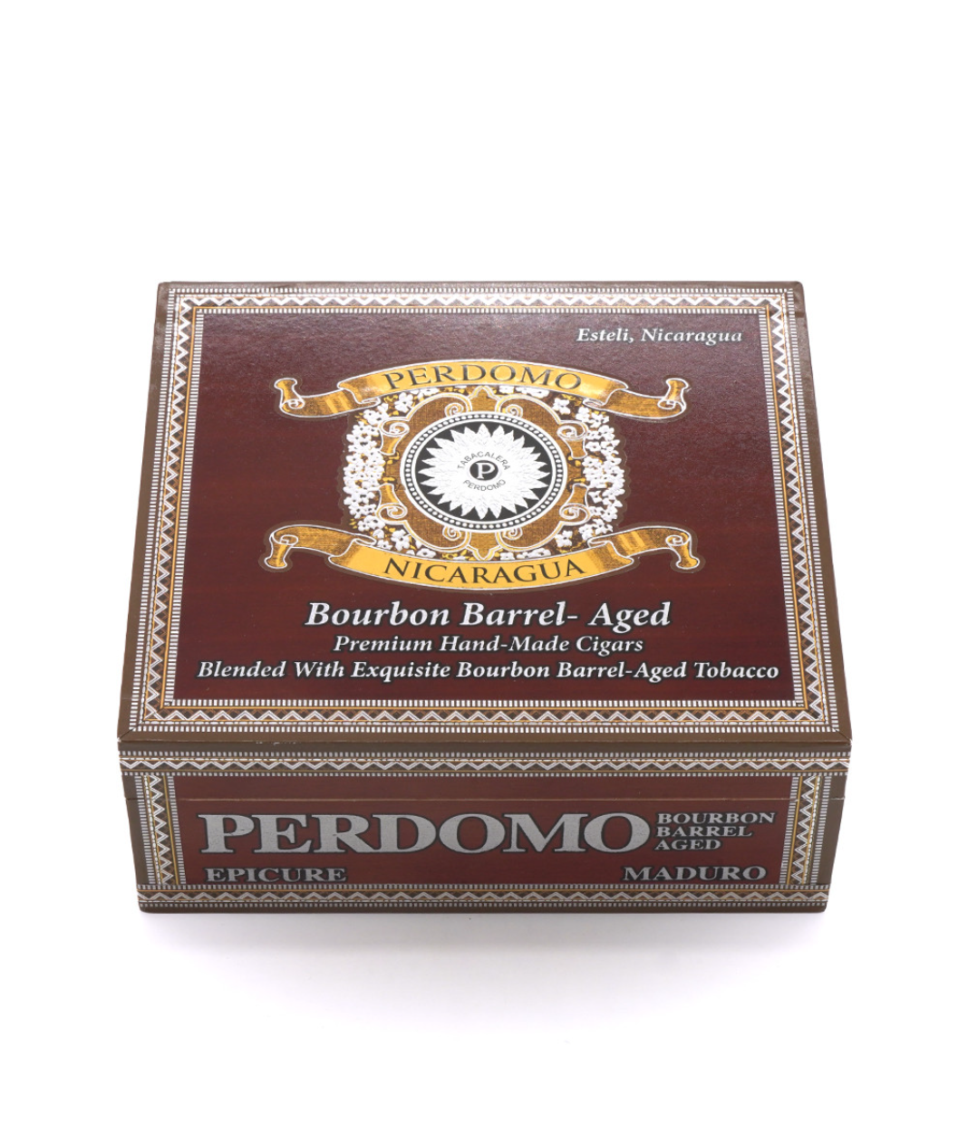 Perdomo Nicaragua Bourbon Barrel Aged Maduro Epicure Cigar Box View 4 from AuCigars, premium Cuban cigar