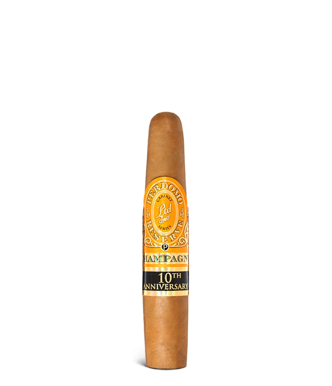 Perdomo Reserve 10th Anniversary Connecticut Figurado Cigar close-up from AuCigars, premium Cuban cigar