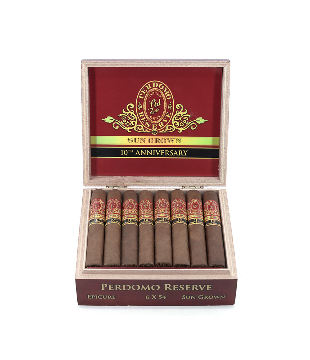 Perdomo Reserve 10Th Anniversary Sun Grown Epicure Cigar Box View 2 from AuCigars, premium Cuban cigar