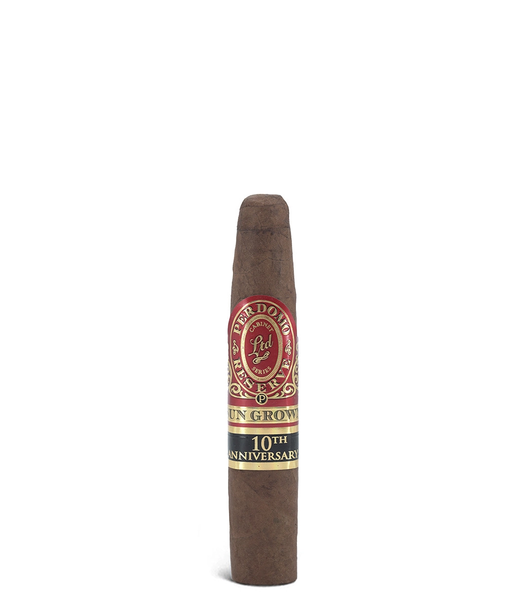 Perdomo Reserve 10Th Anniversary Sun Grown Figurado Cigar close-up from AuCigars, premium Cuban cigar