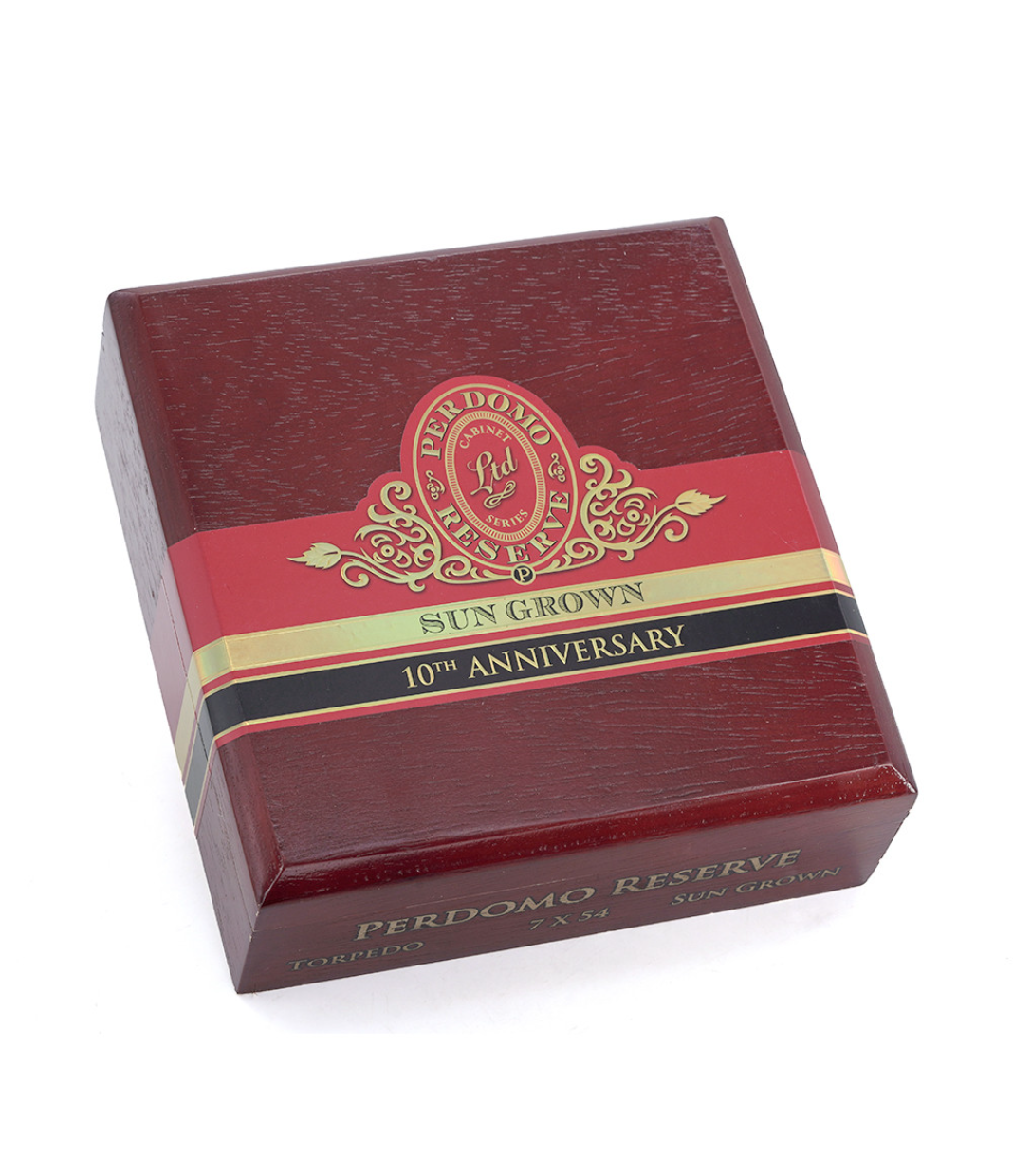 Perdomo Reserve 10Th Anniversary Sun Grown Torpedo Cigar Box View 3 from AuCigars, premium Cuban cigar