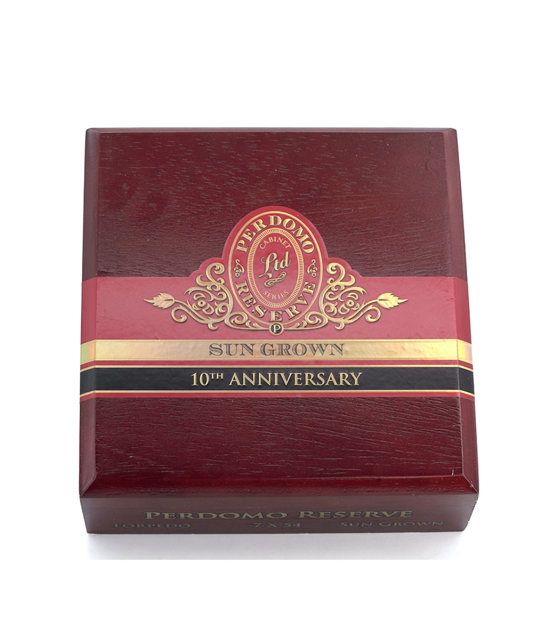 Perdomo Reserve 10Th Anniversary Sun Grown Torpedo Cigar Box View 4 from AuCigars, premium Cuban cigar