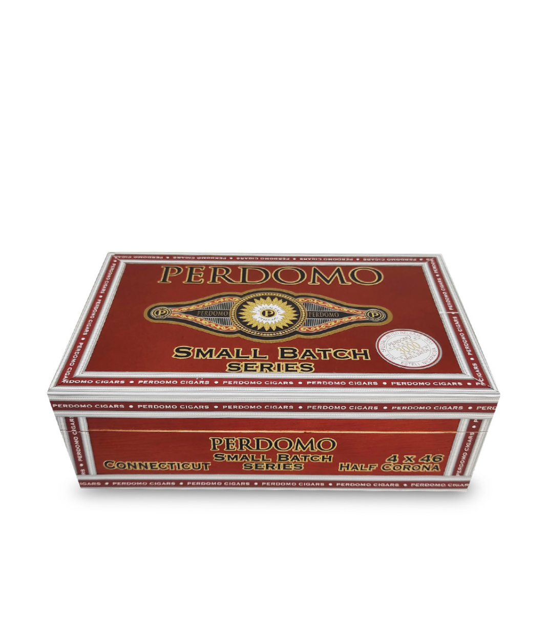 Perdomo Small Batch Series Connecticut Half Corona Cigar Box View 2 from AuCigars, premium Cuban cigar