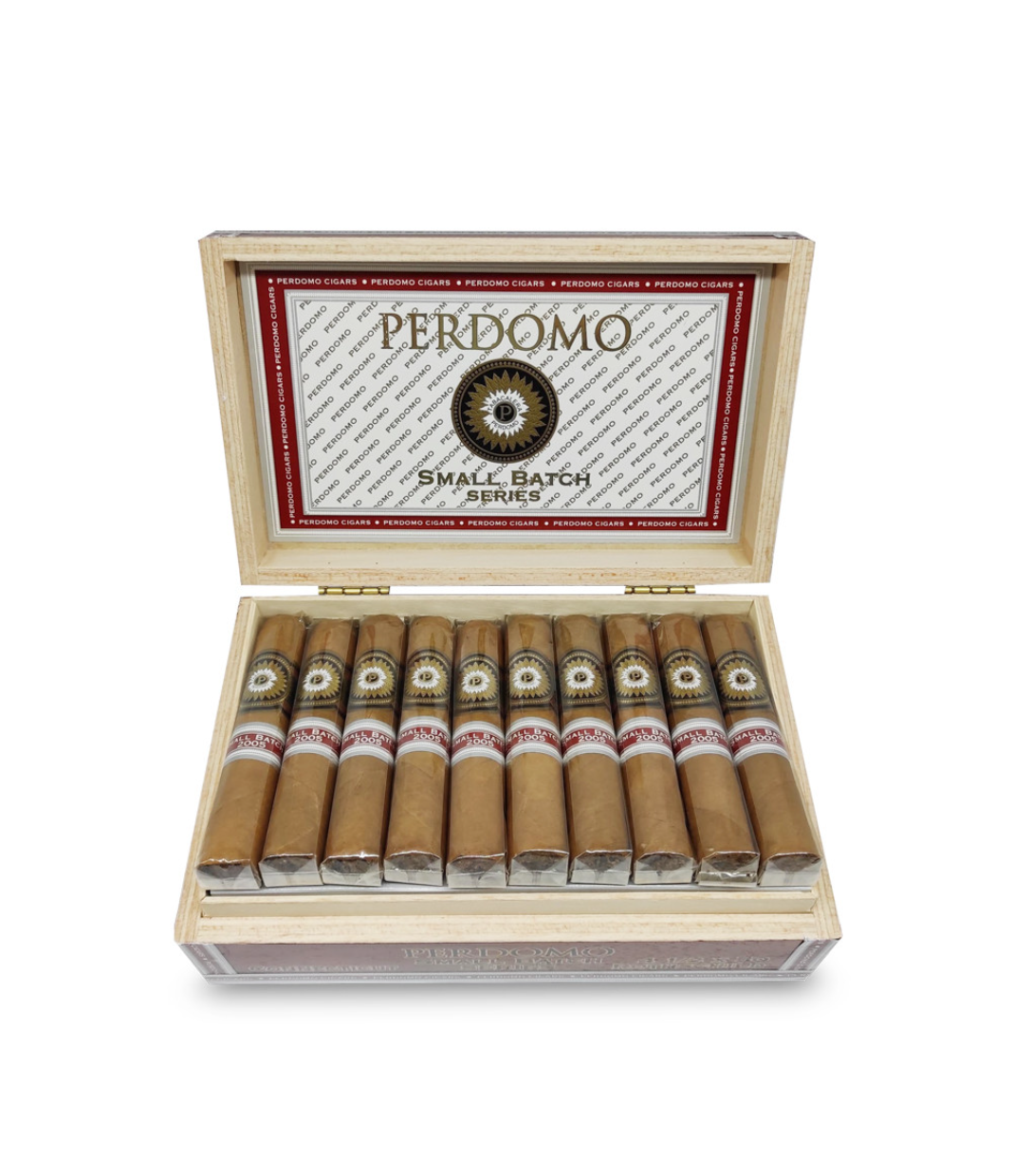 Perdomo Small Batch Series Connecticut Rothschild Cigar Box of 30 close-up from AuCigars, premium Cuban cigar