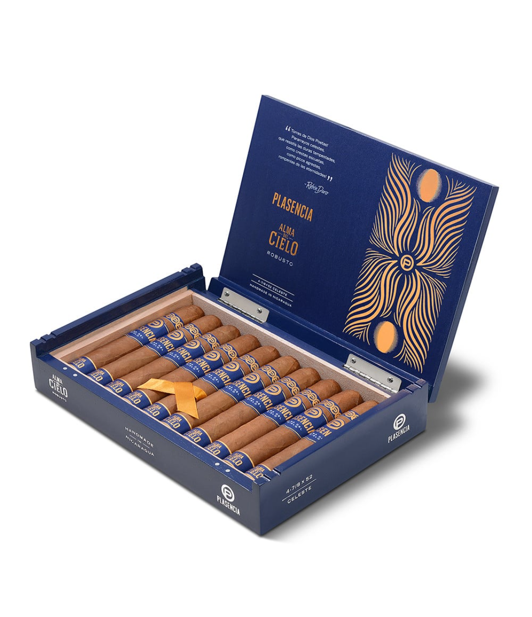 Plasencia Alma Del Cielo Celeste Robusto Cigar Box View 2 from AuCigars, premium Cuban cigar