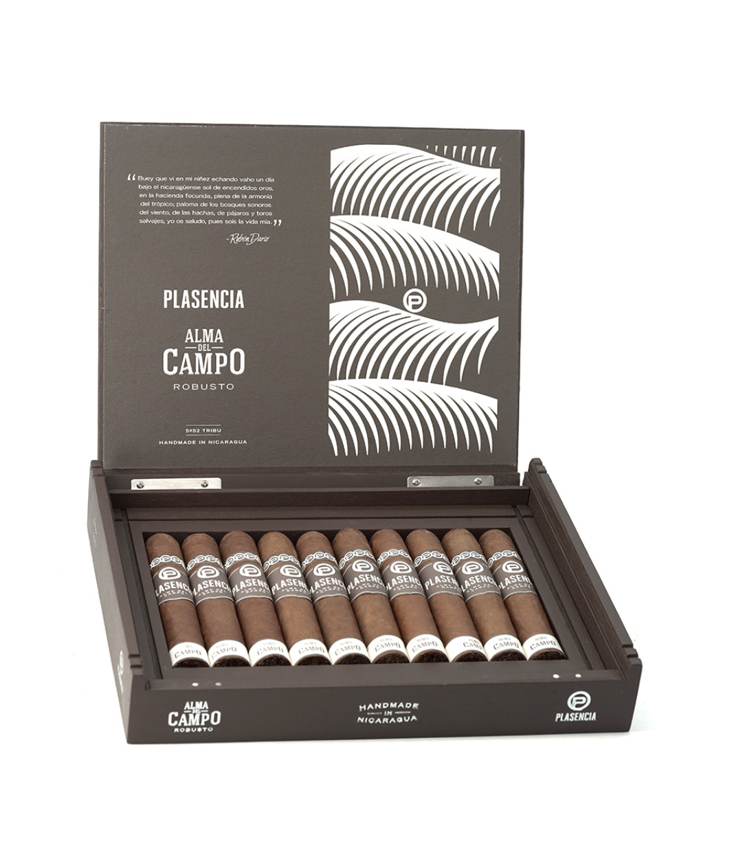 Plasencia Alma del Campo Tribu Cigar Box of 10 close-up from AuCigars, premium Cuban cigar