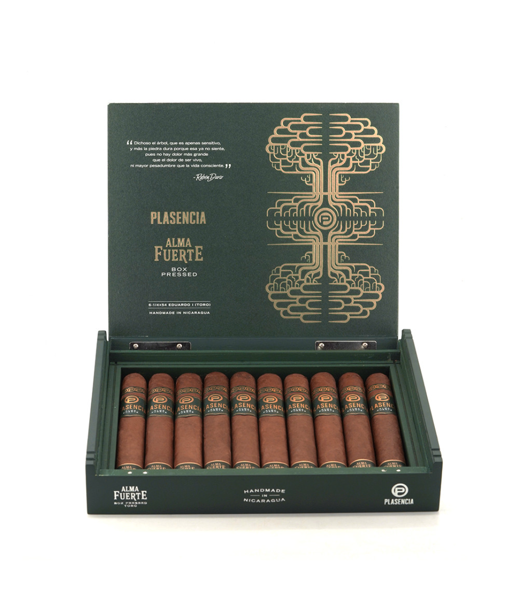 Plasencia Alma Fuerte Eduardo I Toro Colorado Claro Cigar Box View 3 from AuCigars, premium Cuban cigar