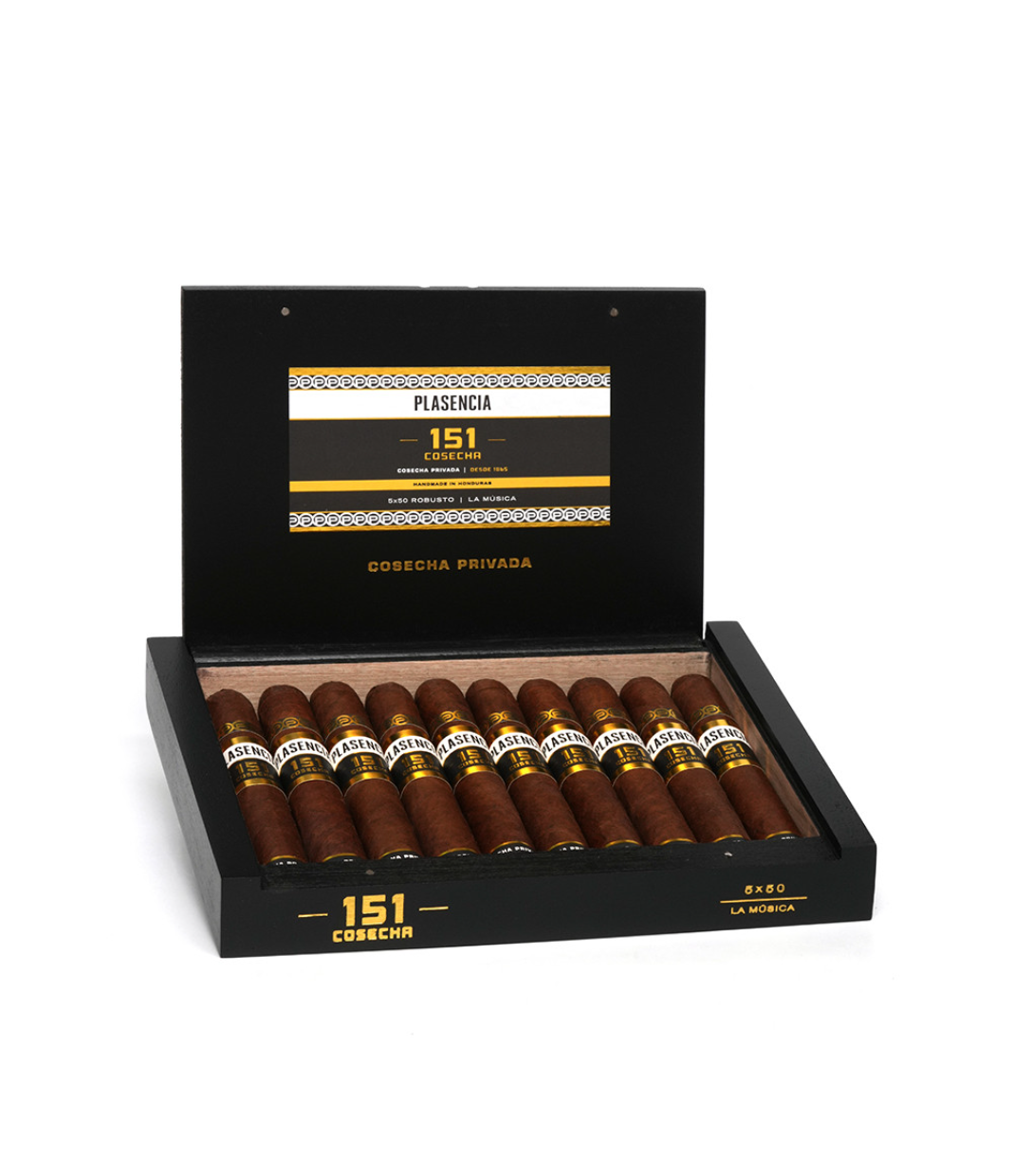 Plasencia Cosecha 151 La Musica Robusto Cigar Box of 10 close-up from AuCigars, premium Cuban cigar