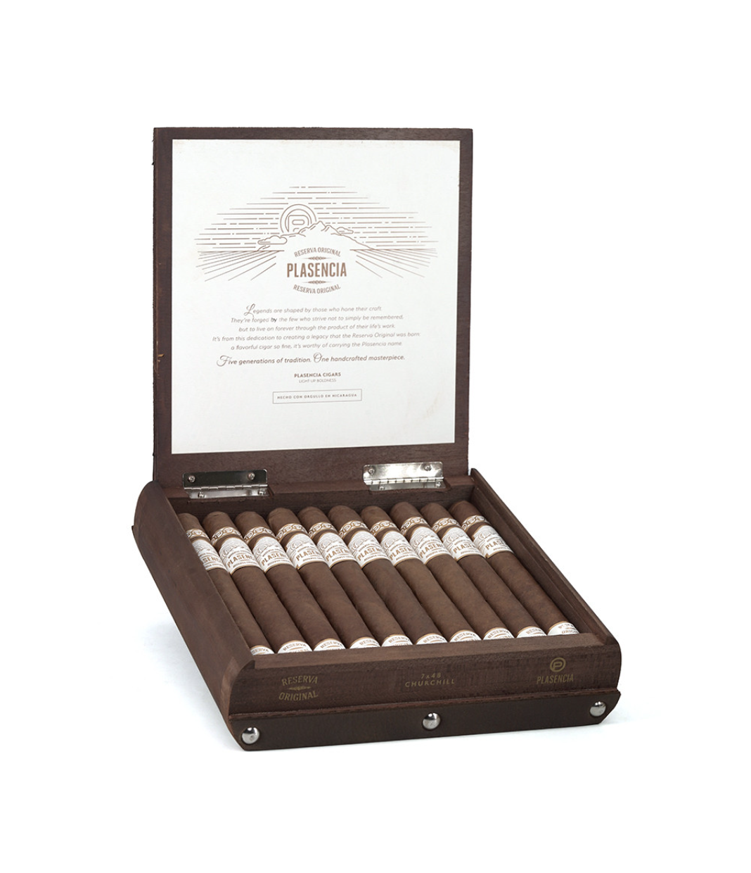 Plasencia Reserva Original Churchill Cigar Box of 20 close-up from AuCigars, premium Cuban cigar