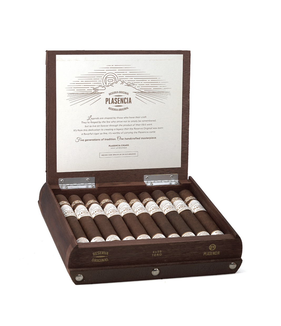 Plasencia Reserva Original Toro Cigar Box of 20 close-up from AuCigars, premium Cuban cigar