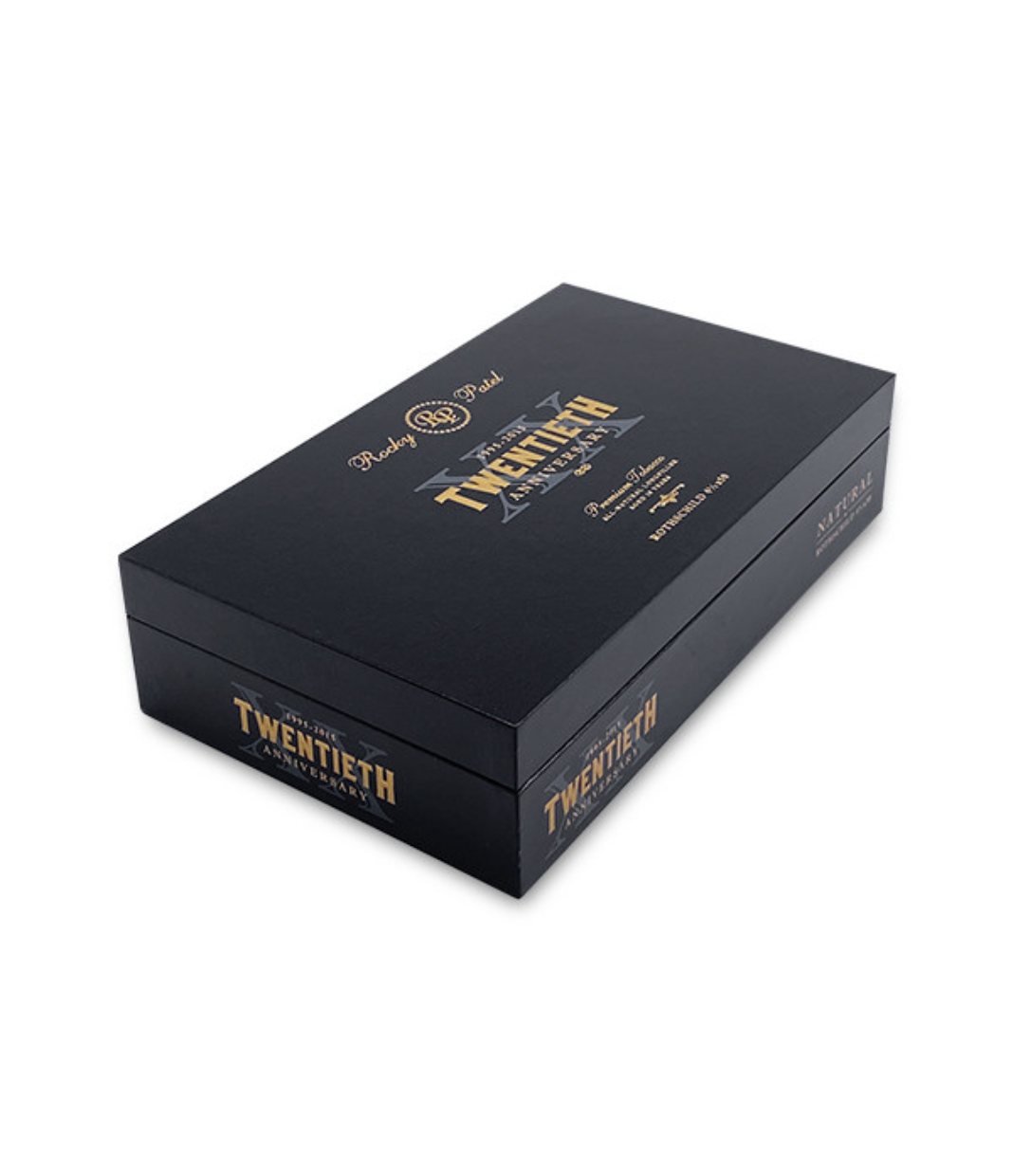 Rocky Patel 20th Anniversary Rothschild Cigar Box View 3 from AuCigars, premium Cuban cigar