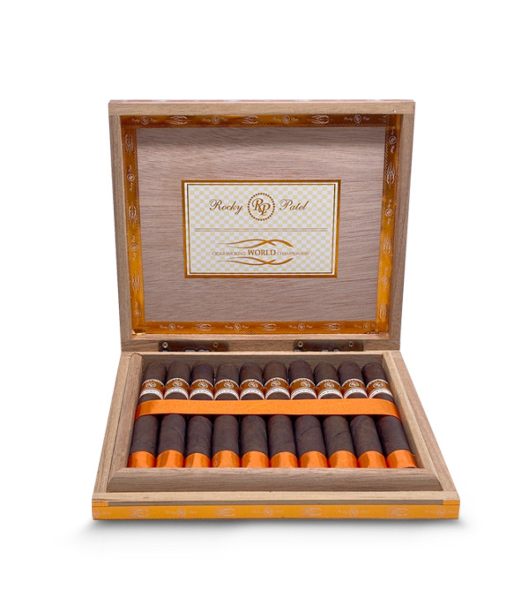 Rocky Patel Cigar Smoking World Championship Mareva Cigar Box of 10 close-up from AuCigars, premium Cuban cigar