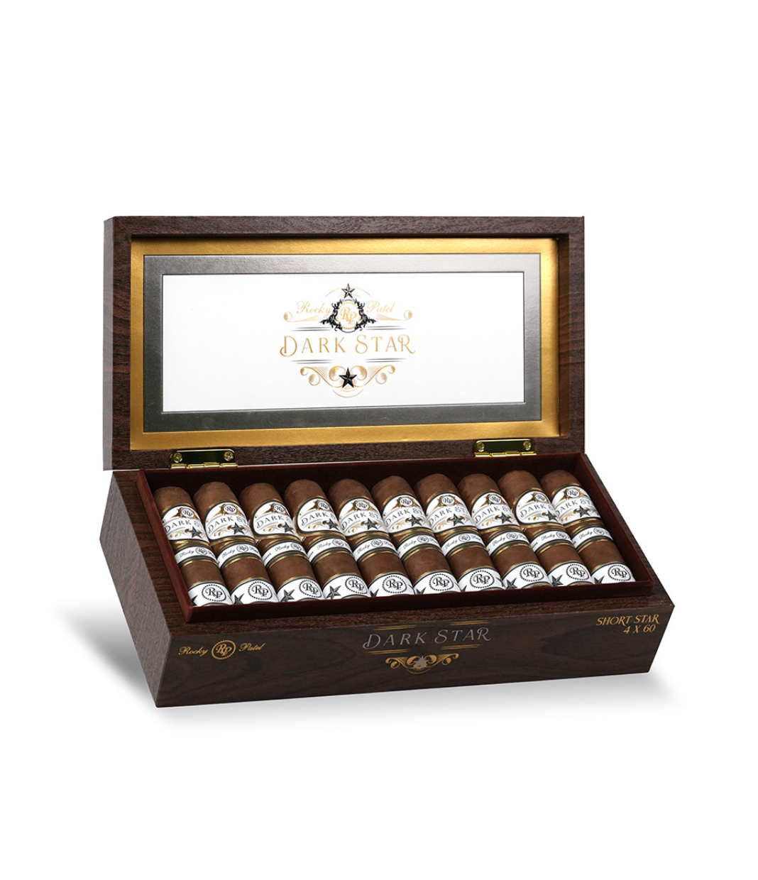 Rocky Patel Dark Star Short Star Cigar Box of 20 close-up from AuCigars, premium Cuban cigar