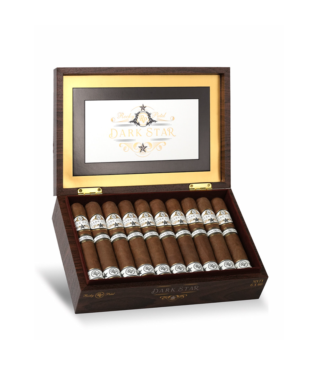 Rocky Patel Dark Star Sixty Cigar Box of 20 close-up from AuCigars, premium Cuban cigar