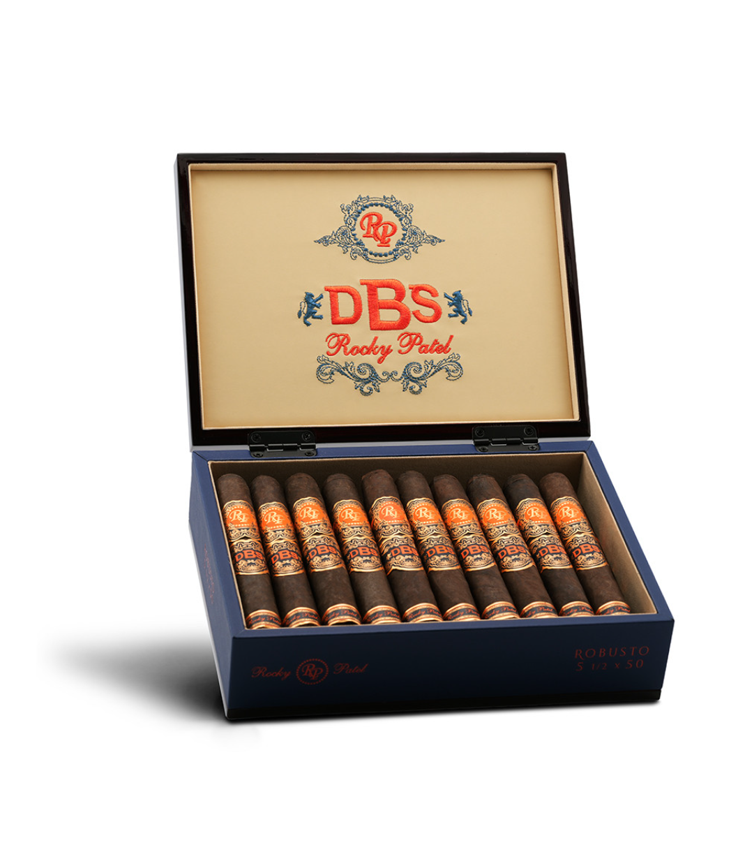 Rocky Patel DBS Robusto Cigar Box of 20 close-up from AuCigars, premium Cuban cigar