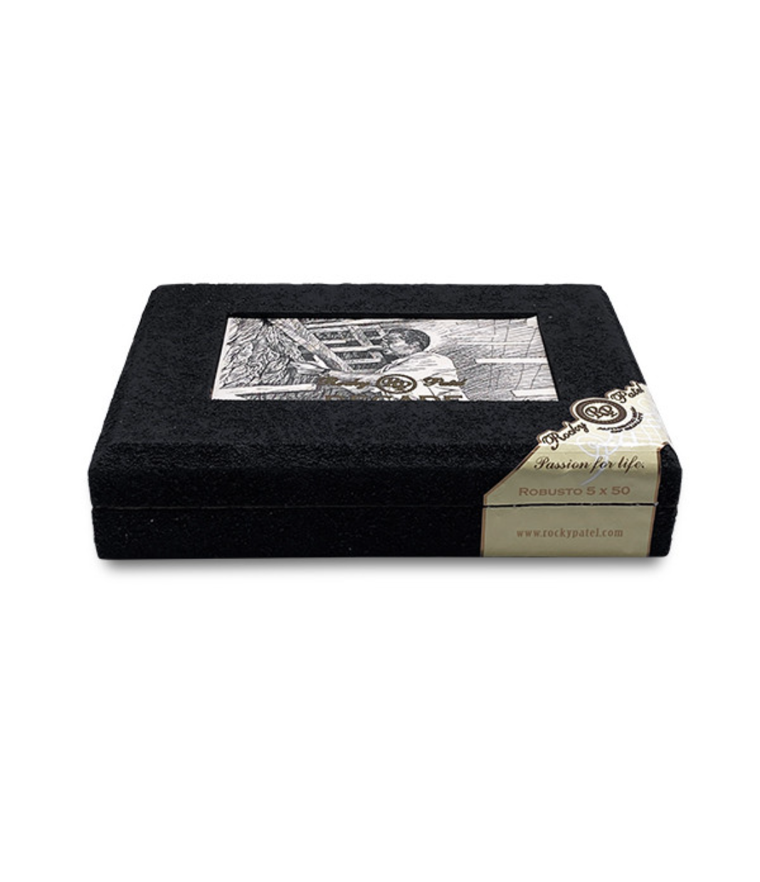 Rocky Patel Decade Robusto Cigar Box View 2 from AuCigars, premium Cuban cigar
