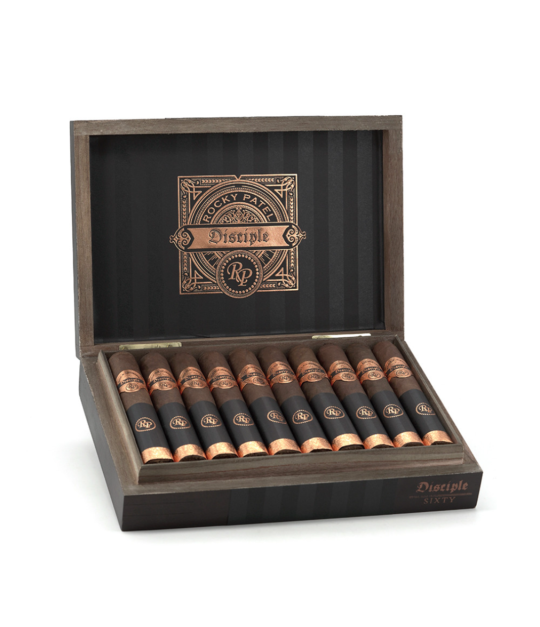 Rocky Patel Disciple Sixty Cigar Box of 20 close-up from AuCigars, premium Cuban cigar