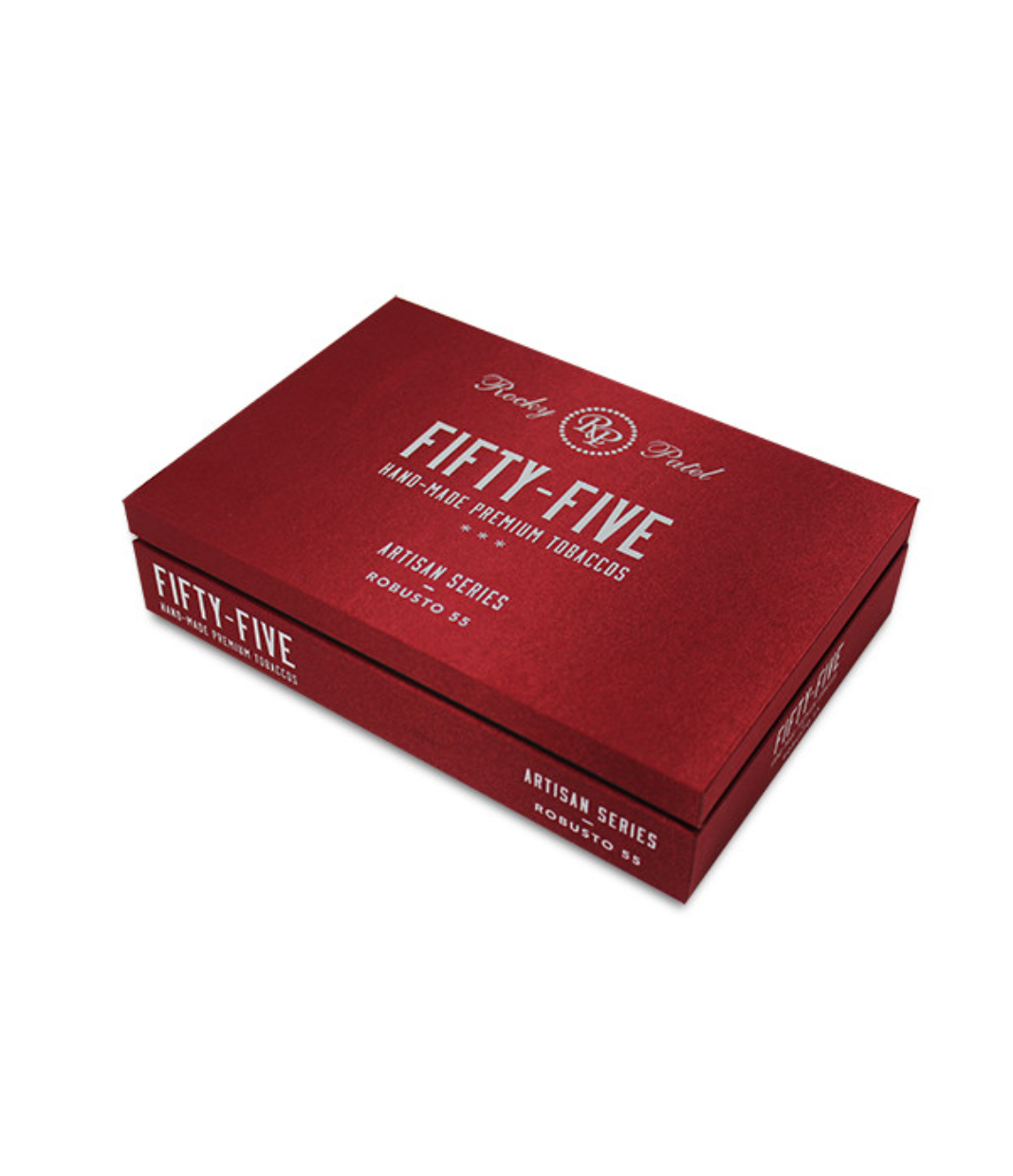 Rocky Patel Fifty-Five Robusto Cigar Box View 3 from AuCigars, premium Cuban cigar