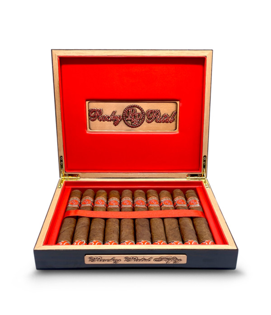 Rocky Patel Fifty Toro 10's BOX Cigar Box of 10 close-up from AuCigars, premium Cuban cigar