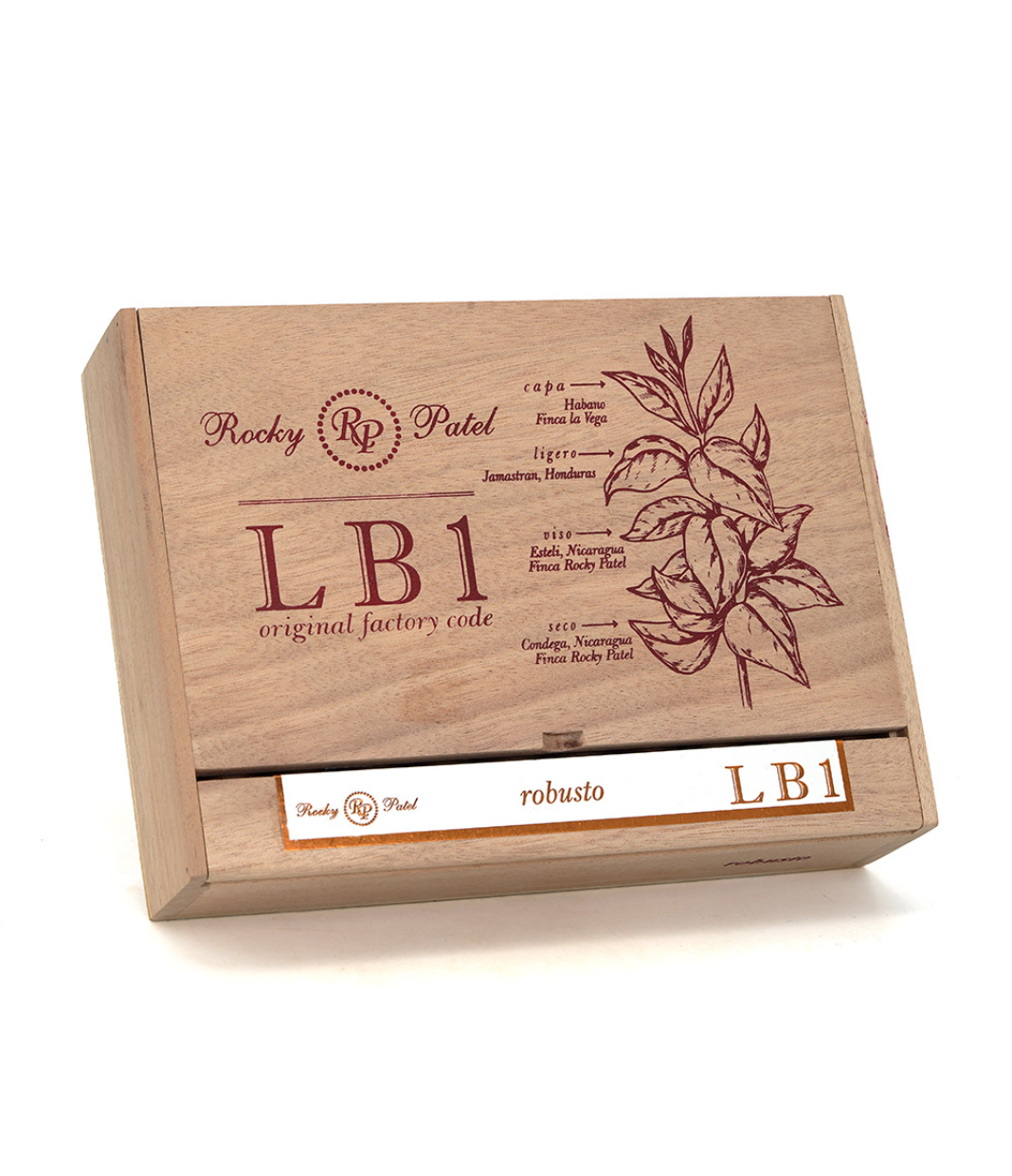 Rocky Patel LB1 Robusto Cigar Box View 3 from AuCigars, premium Cuban cigar