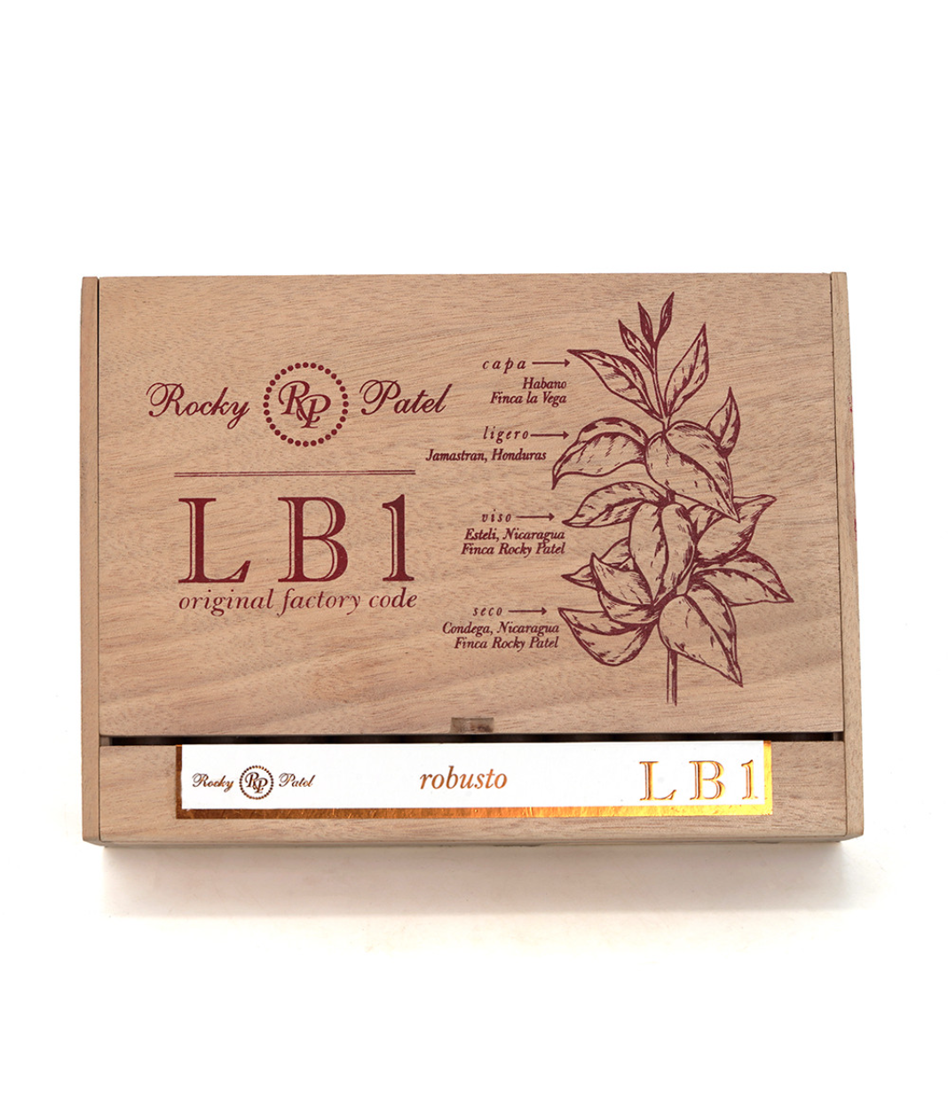 Rocky Patel LB1 Robusto Cigar Box View 4 from AuCigars, premium Cuban cigar