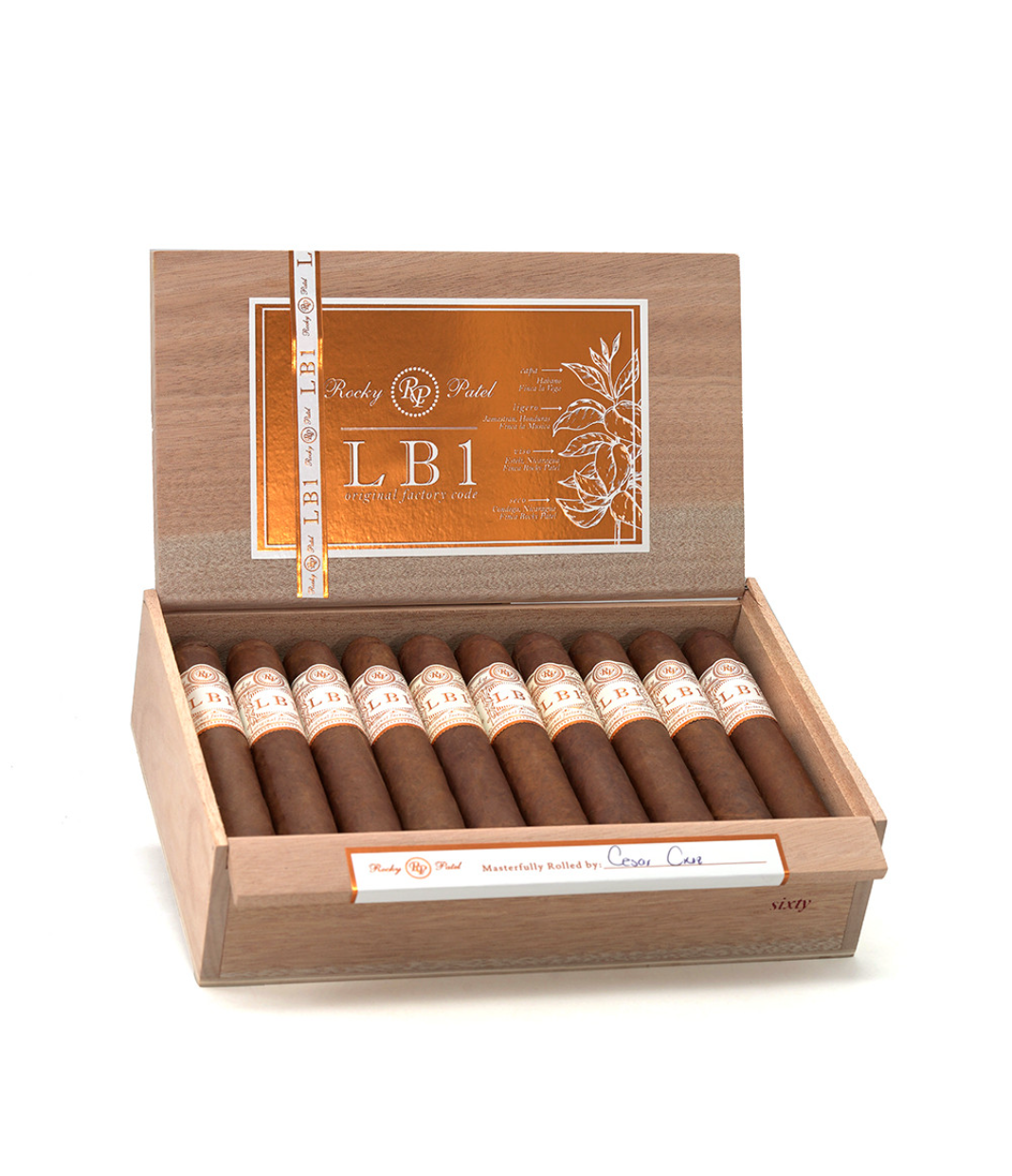 Rocky Patel LB1 Sixty Cigar Box of 20 close-up from AuCigars, premium Cuban cigar