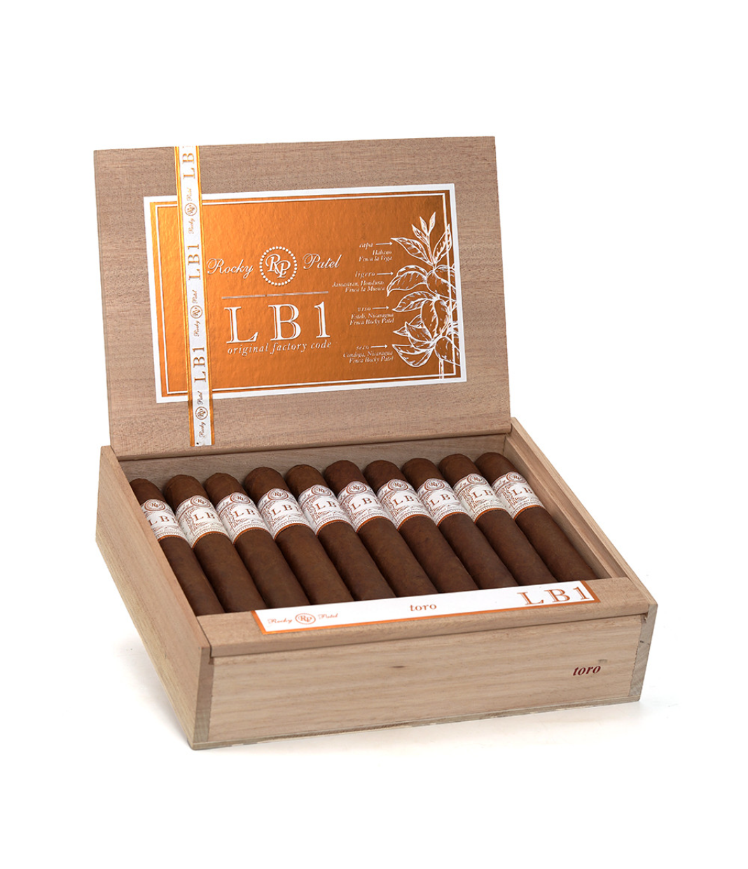 Rocky Patel LB1 Toro Cigar Box of 20 close-up from AuCigars, premium Cuban cigar