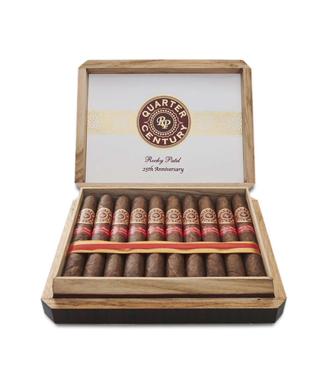 Rocky Patel Quarter Century Robusto Cigar Box of 20 close-up from AuCigars, premium Cuban cigar