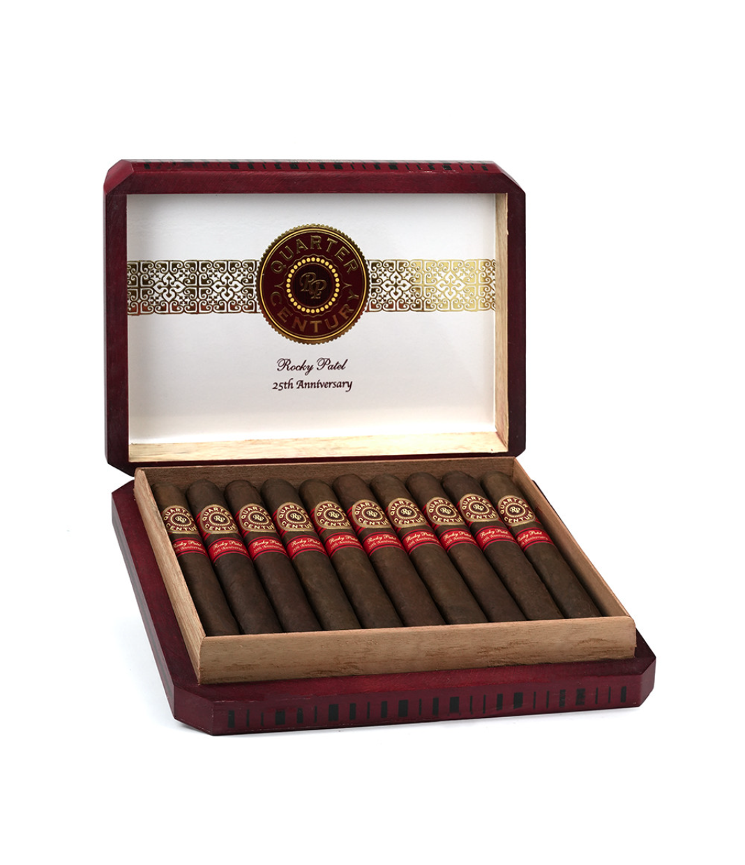 Rocky Patel Quarter Century Sixty Cigar Box of 20 close-up from AuCigars, premium Cuban cigar