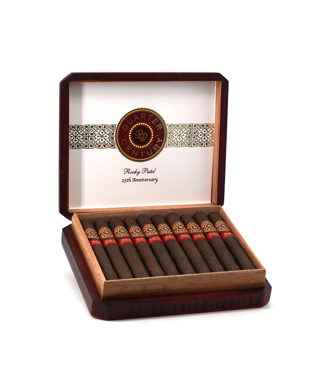 Rocky Patel Quarter Century Toro Cigar Box of 20 close-up from AuCigars, premium Cuban cigar