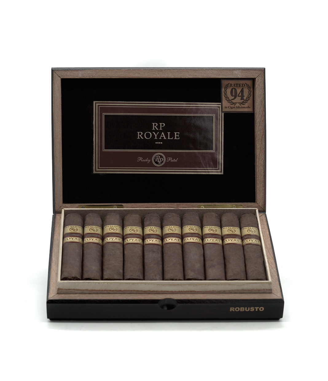 Rocky Patel Royale Robusto Cigar Box View 2 from AuCigars, premium Cuban cigar