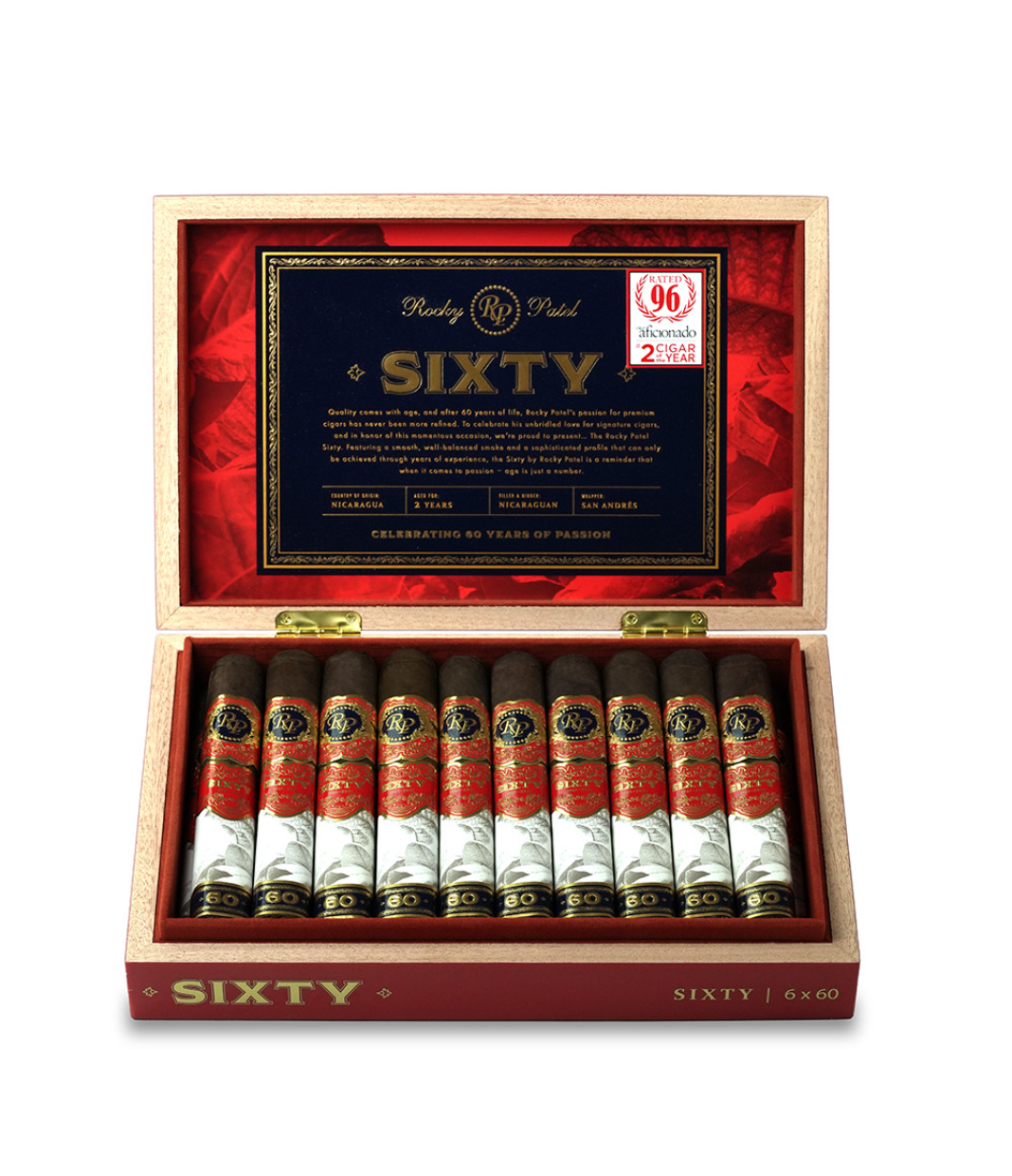 Rocky Patel RP 60 Sixty Cigar Box View 2 from AuCigars, premium Cuban cigar
