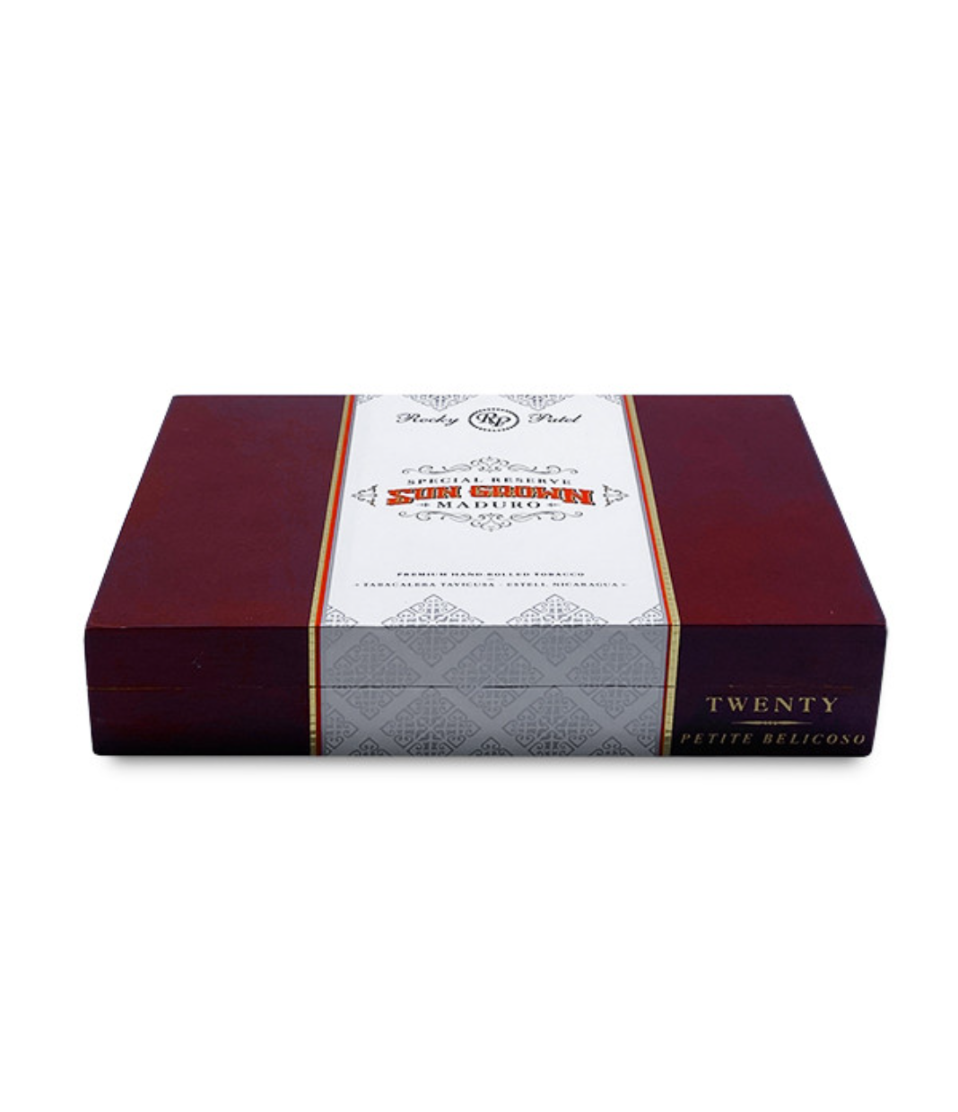 Rocky Patel Sun Grown Maduro Petite Belicoso Cigar Box View 2 from AuCigars, premium Cuban cigar