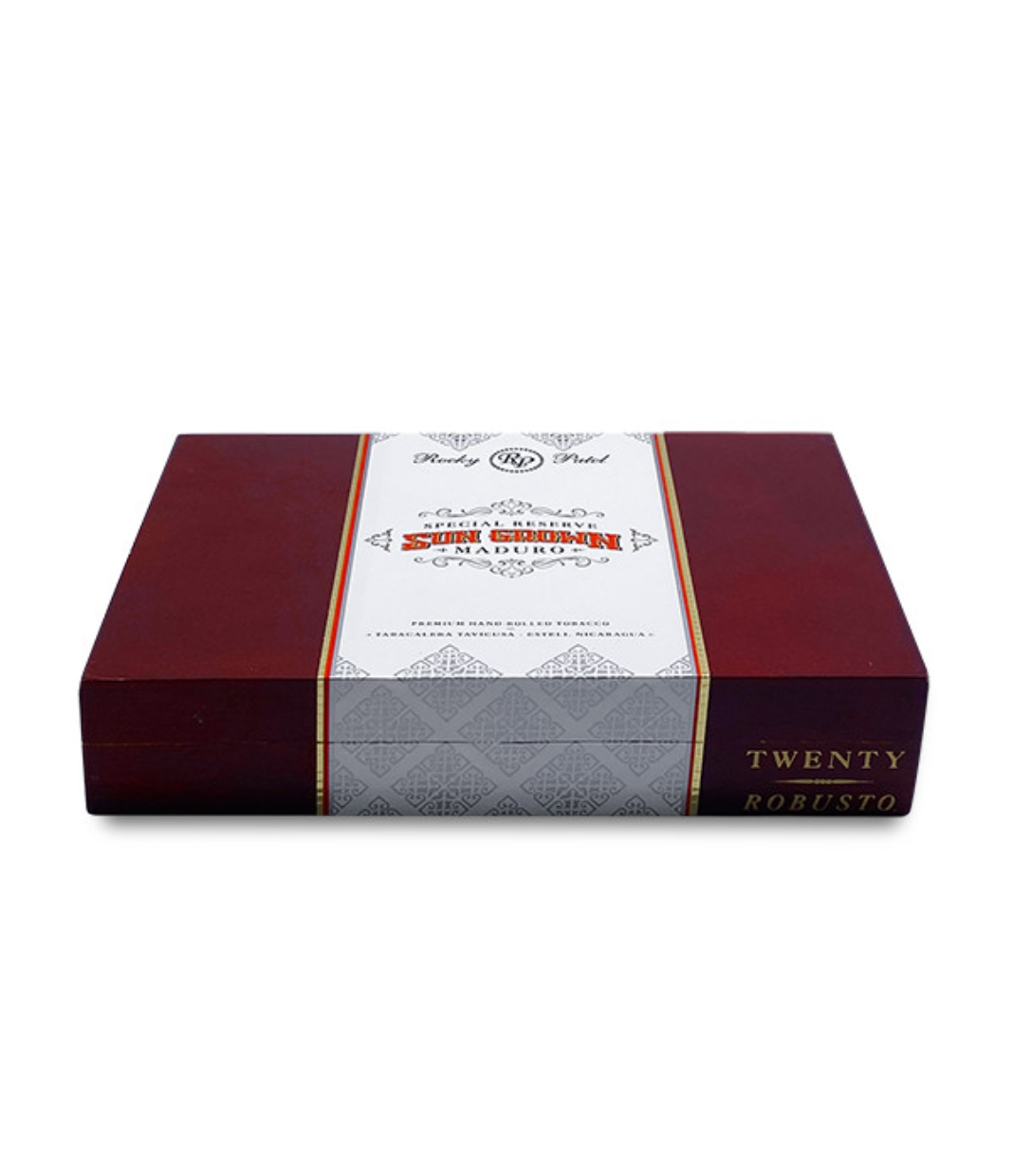 Rocky Patel Sun Grown Maduro Robusto Cigar Box View 2 from AuCigars, premium Cuban cigar