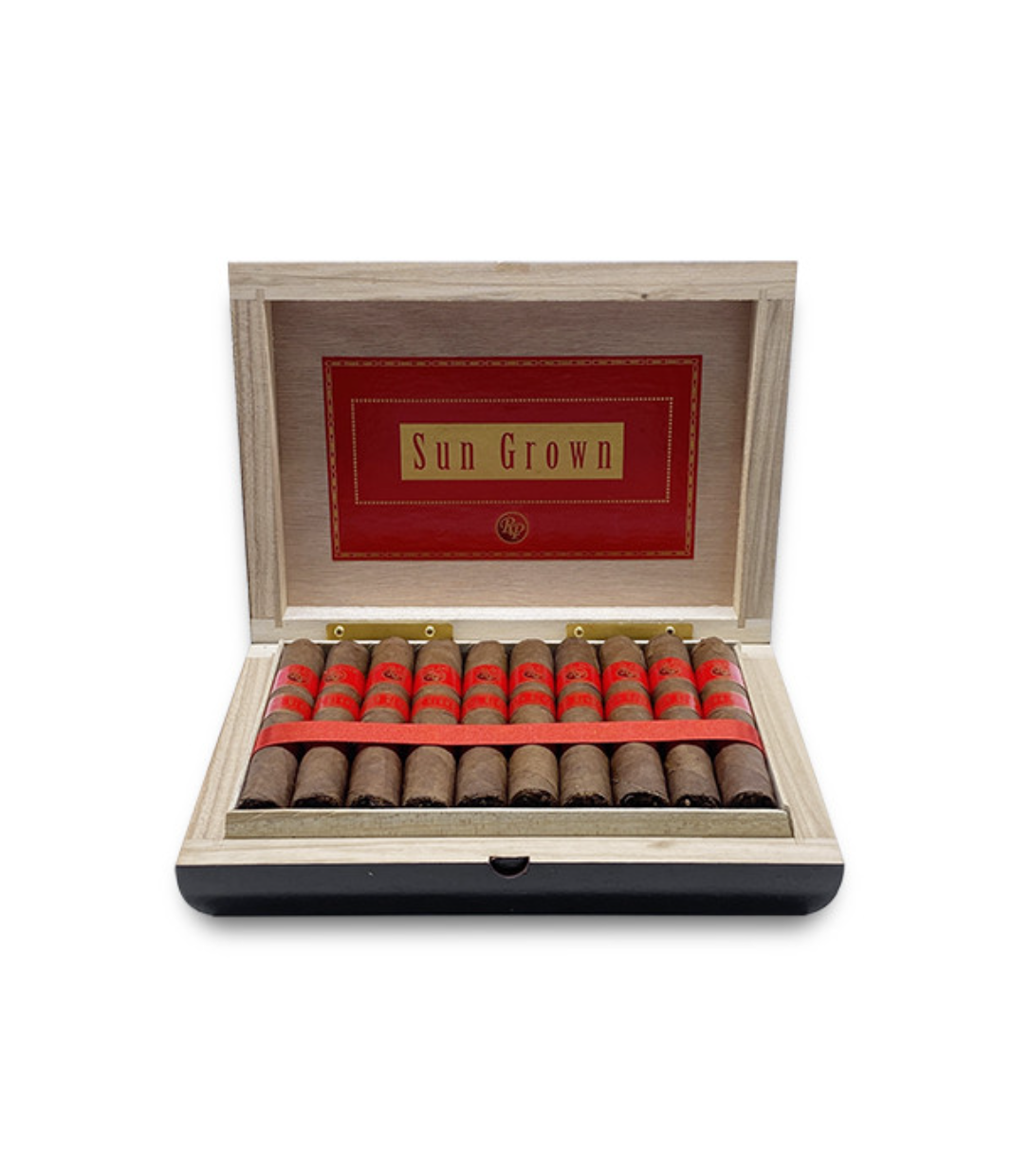 Rocky Patel Sun Grown Petite Corona Cigar Box of 20 close-up from AuCigars, premium Cuban cigar
