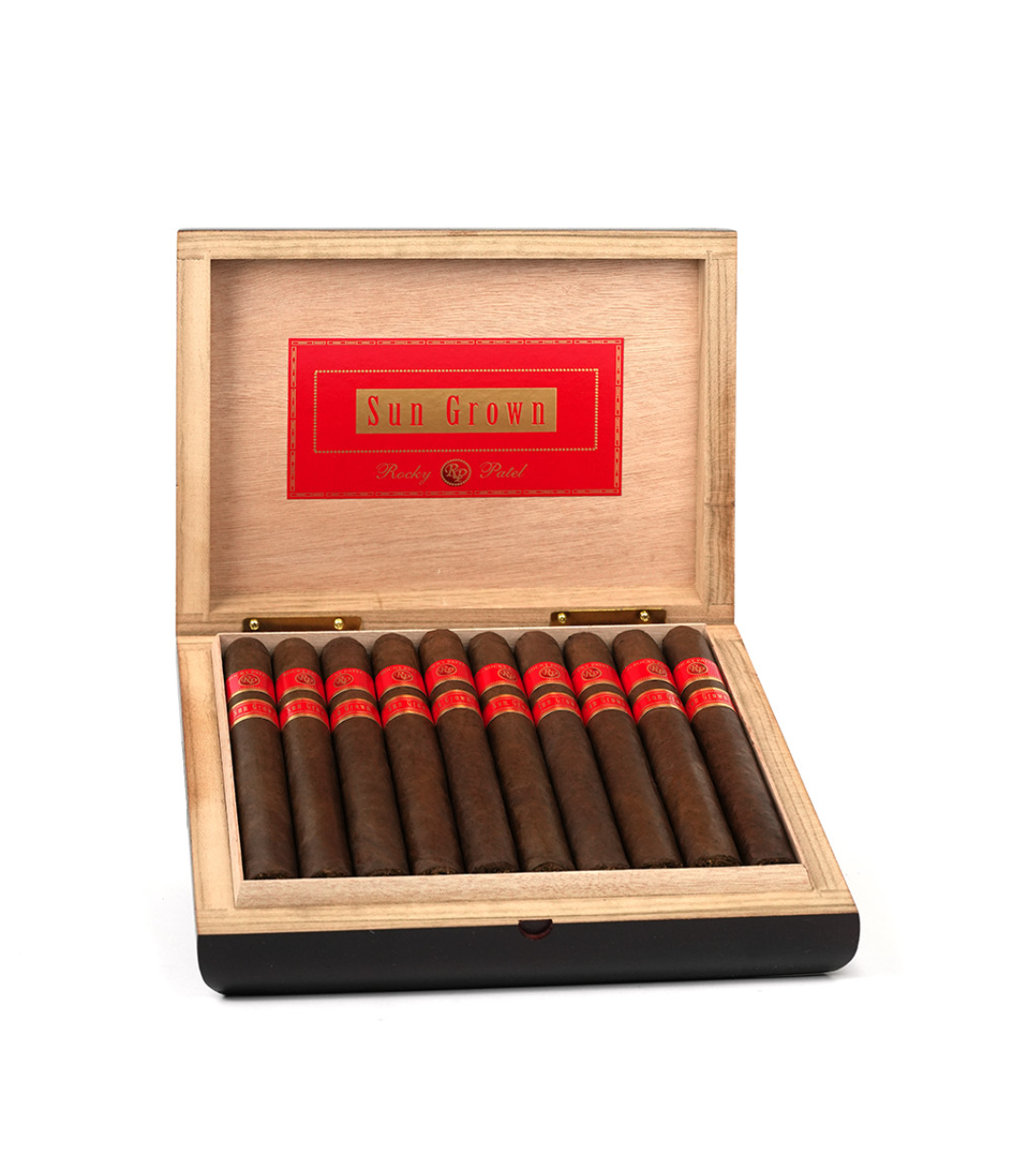 Rocky Patel Sun Grown Toro Cigar Box of 20 close-up from AuCigars, premium Cuban cigar