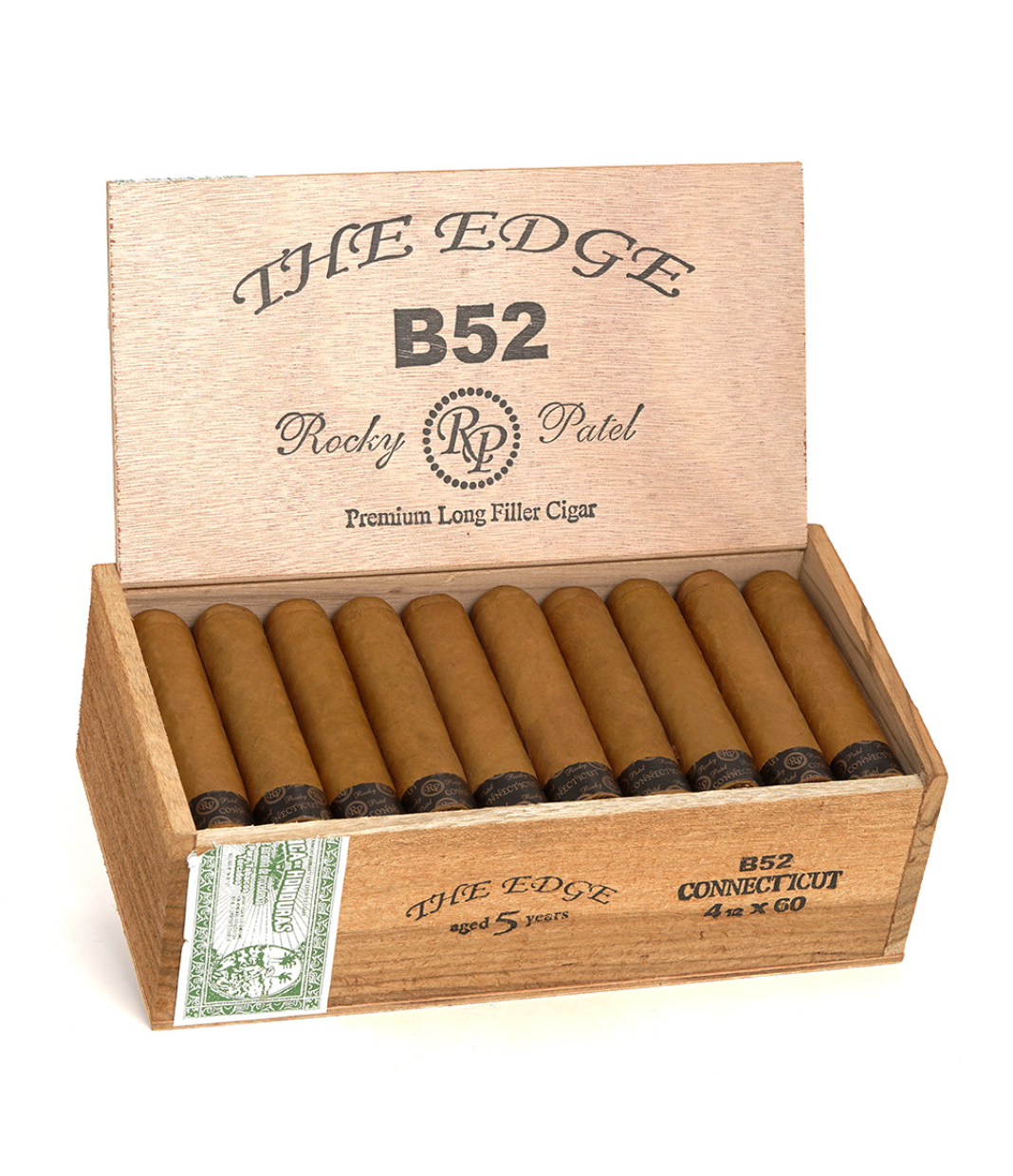 Rocky Patel The Edge B-52 Connecticut Cigar Box of 30 close-up from AuCigars, premium Cuban cigar