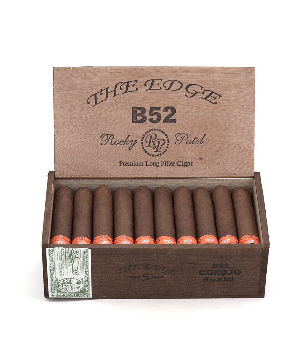 Rocky Patel The Edge B-52 Corojo Cigar Box View 2 from AuCigars, premium Cuban cigar