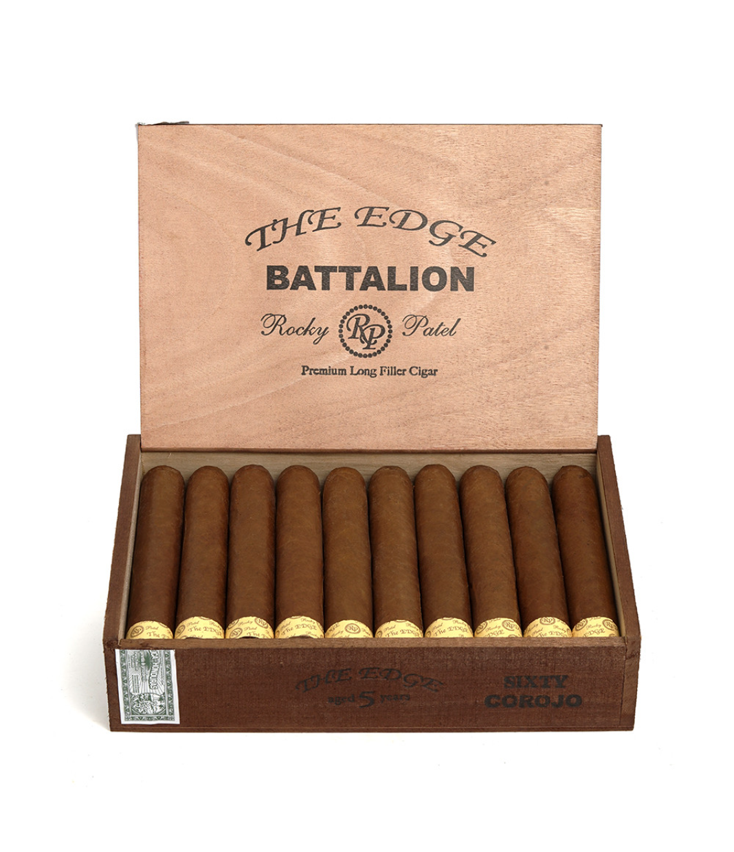 Rocky Patel The Edge Battalion Corojo Cigar Box View 2 from AuCigars, premium Cuban cigar