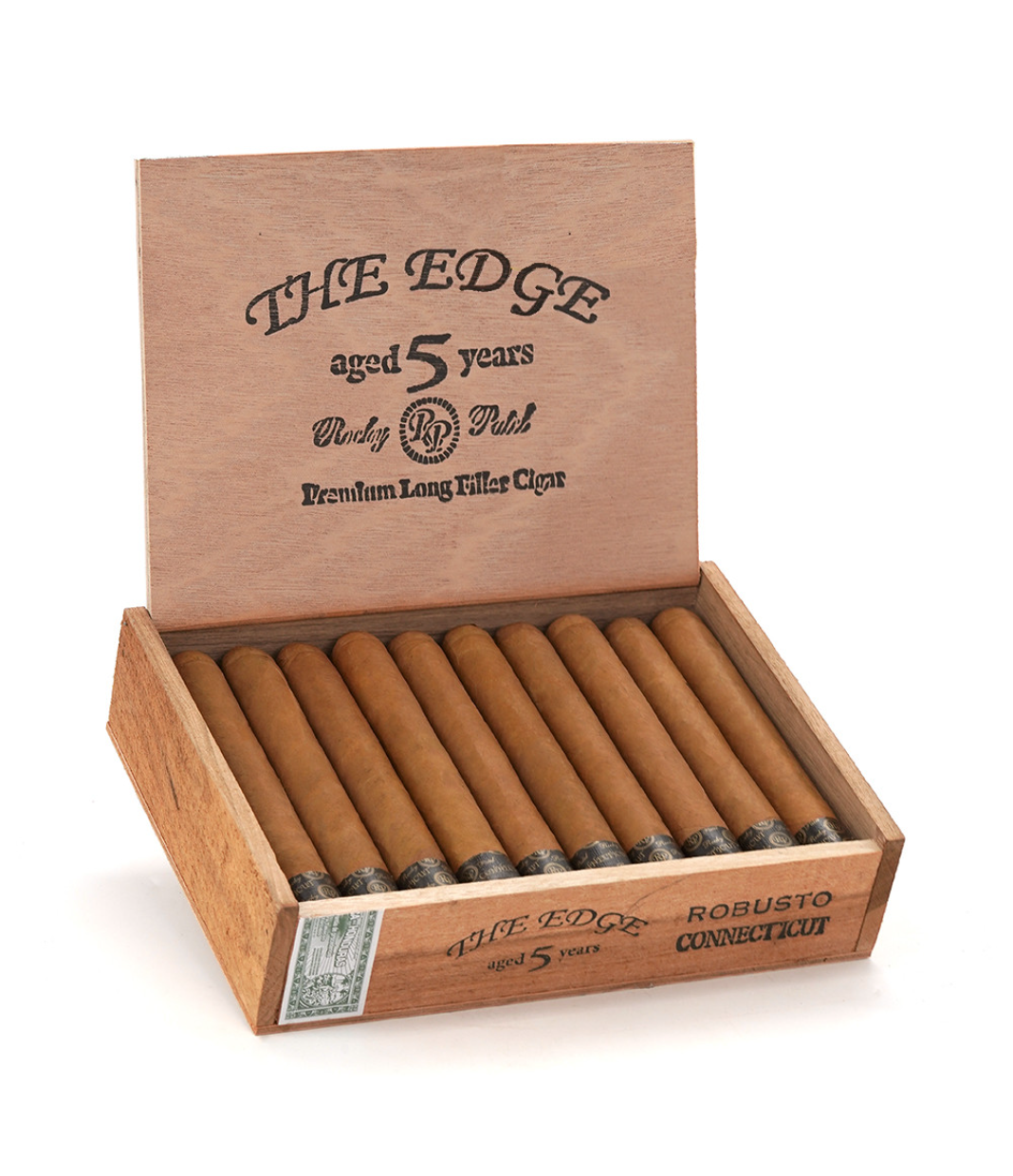 Rocky Patel The Edge Connecticut Robusto Cigar Box of 20 close-up from AuCigars, premium Cuban cigar