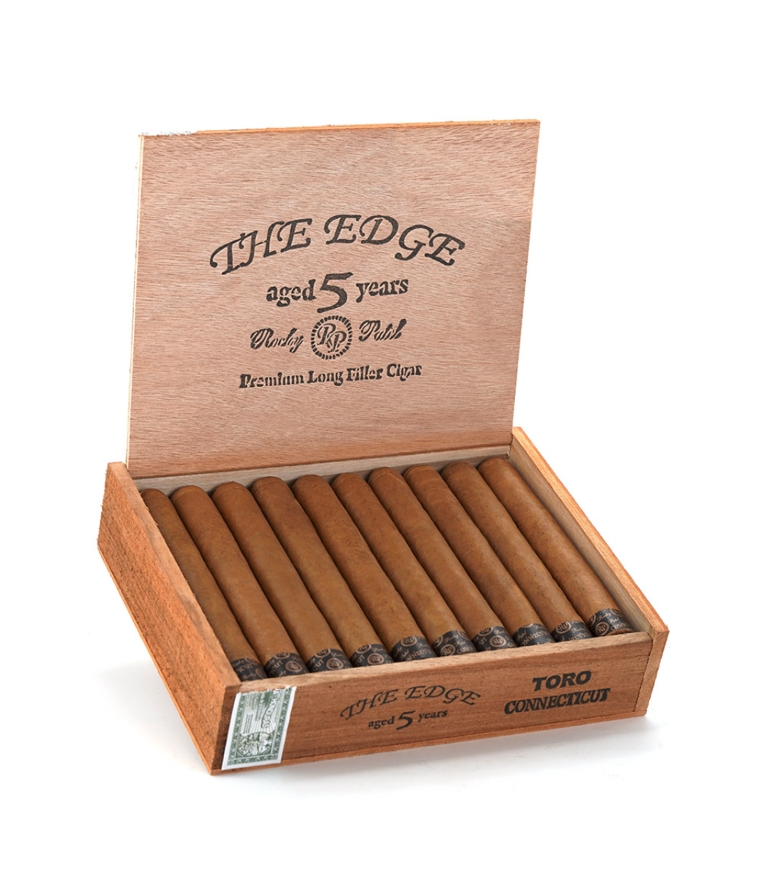 Rocky Patel The Edge Connecticut Toro Cigar Box of 20 close-up from AuCigars, premium Cuban cigar