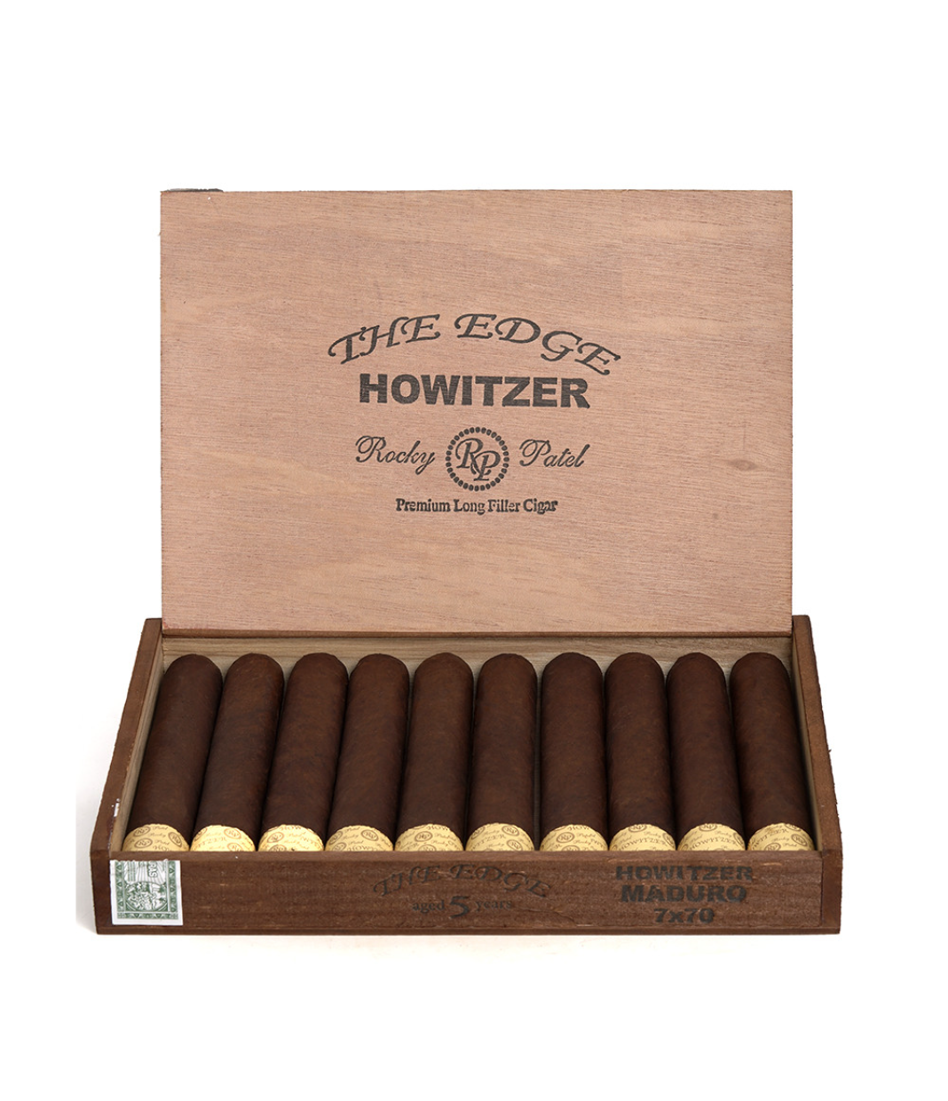 Rocky Patel The Edge Howitzer Maduro Cigar Box View 2 from AuCigars, premium Cuban cigar