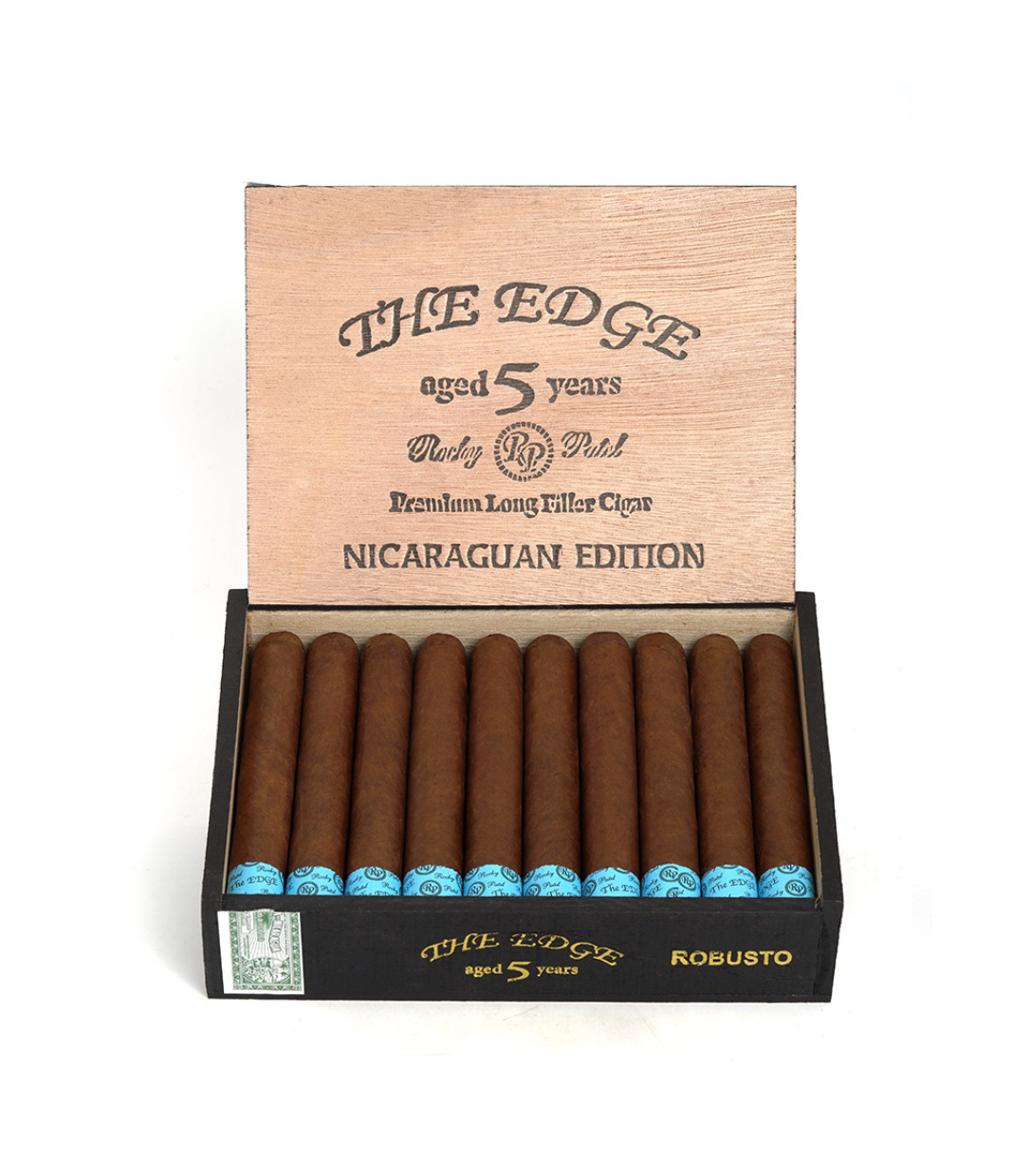 Rocky Patel The Edge Robusto Nicaragua Edition Cigar Box View 2 from AuCigars, premium Cuban cigar