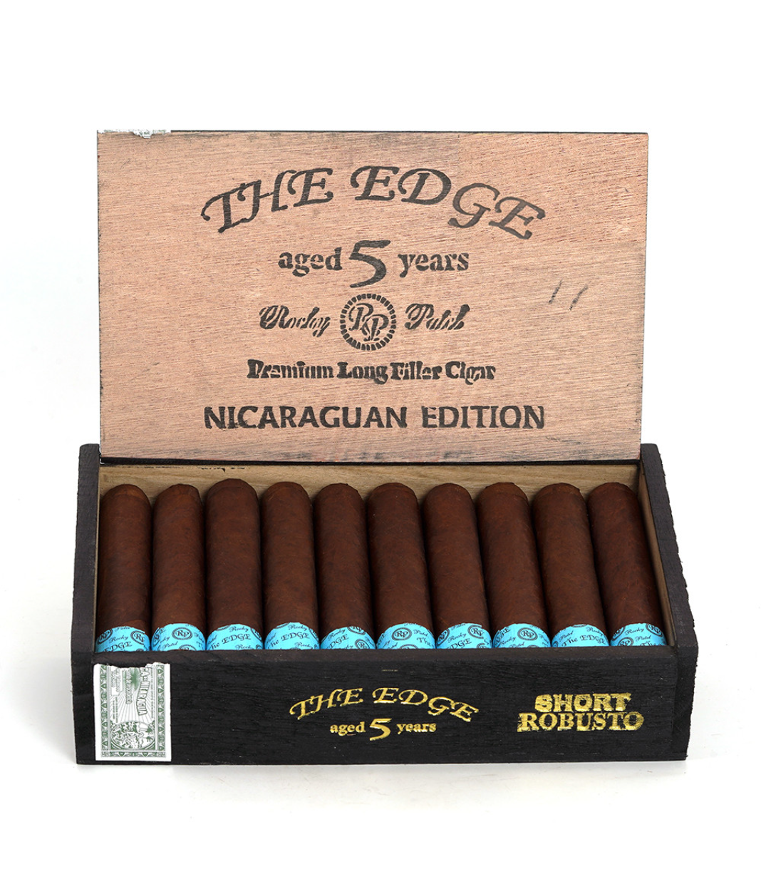 Rocky Patel The Edge Short Robusto Nicaragua Cigar Box View 2 from AuCigars, premium Cuban cigar