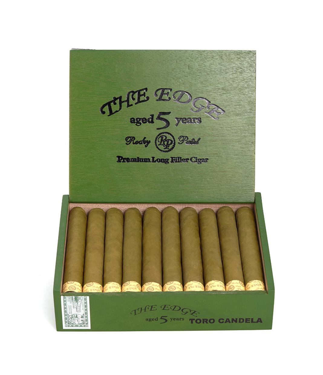 Rocky Patel The Edge Toro Candela Cigar Box View 2 from AuCigars, premium Cuban cigar