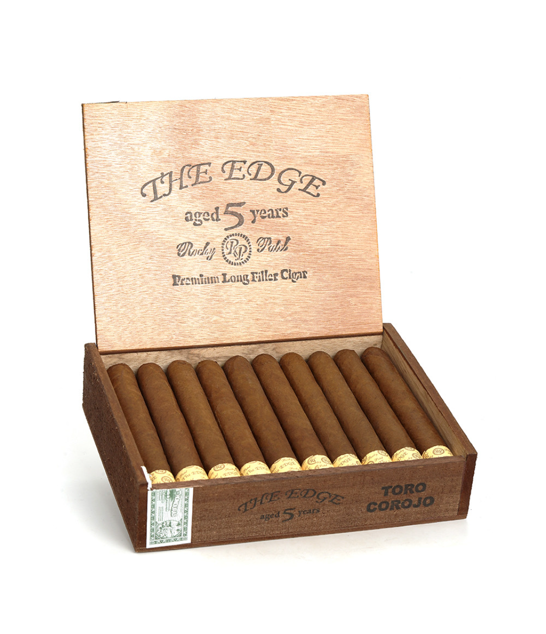 Rocky Patel The Edge Toro Corojo Cigar Box of 20 close-up from AuCigars, premium Cuban cigar