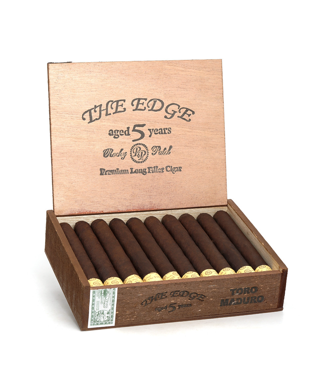Rocky Patel The Edge Toro Maduro Cigar Box of 20 close-up from AuCigars, premium Cuban cigar